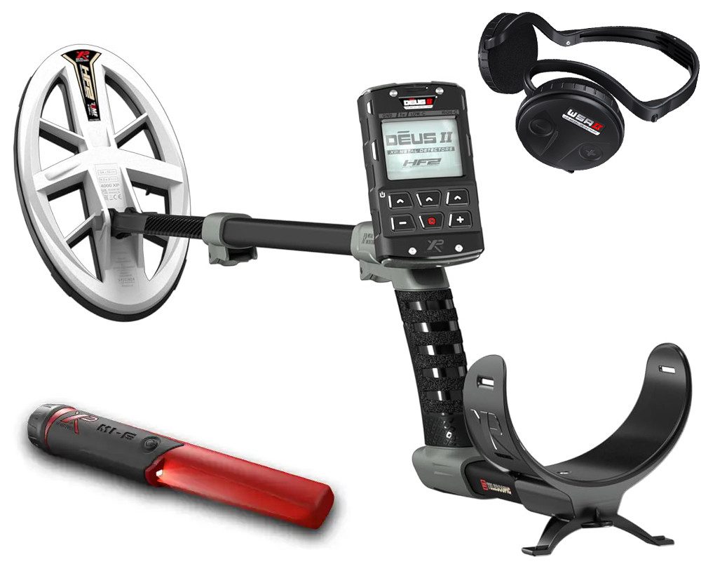 XP Metal Detectors Metalldetektor XP Deus 2 Gold HF2 RC WSA ST Golddetektor mit MI-6 Pinpointer