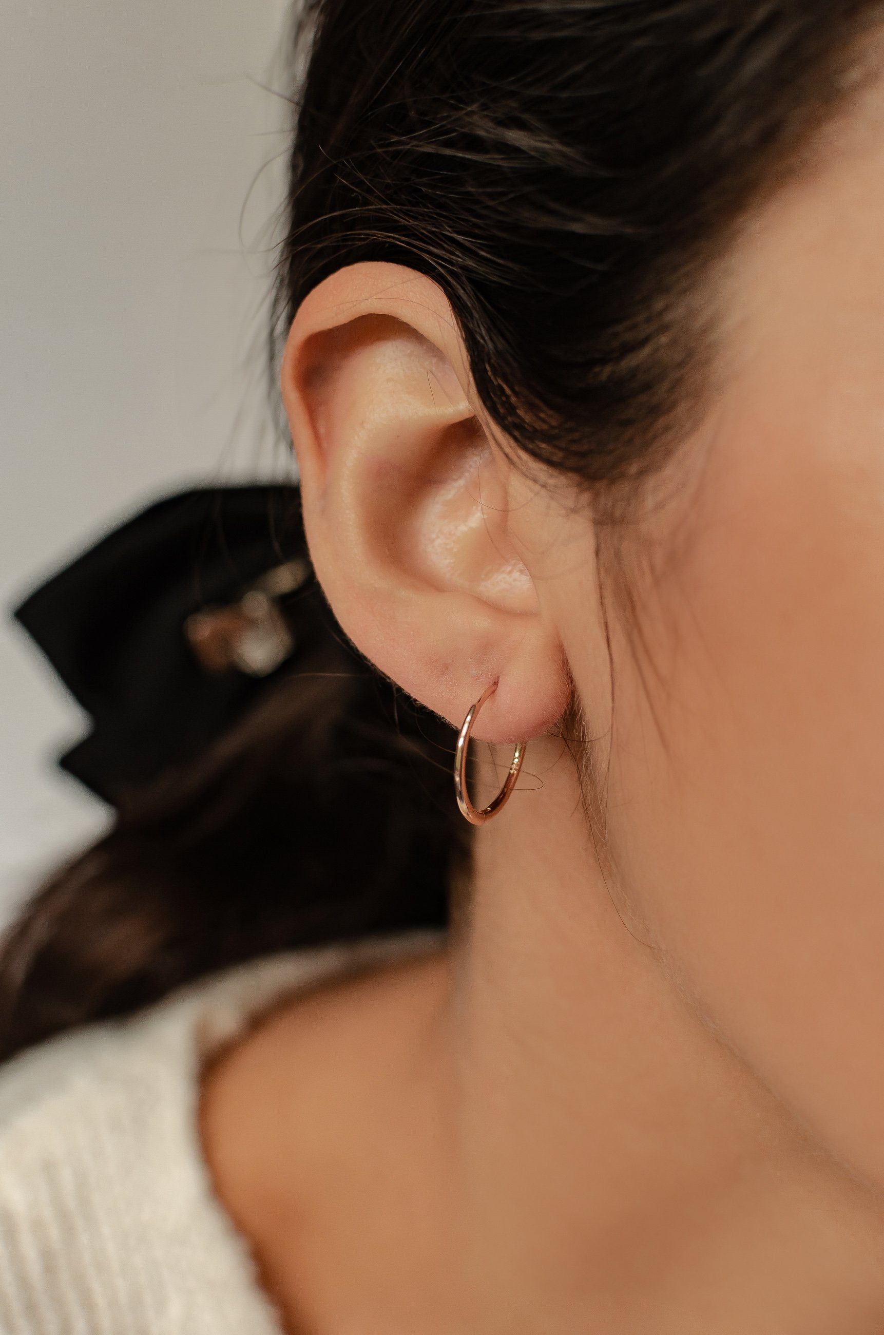 Hey Happiness Paar Creolen 925 Silber Damen, Vergoldet 18K Roségold, Basic günstig online kaufen