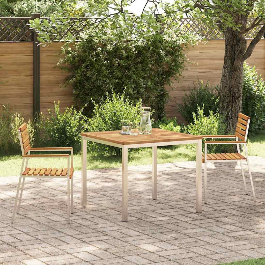 vidaXL Gartenlounge-Set Garten Essgruppe 3 stk. Massives nholz und Edelstahl, (3-tlg)