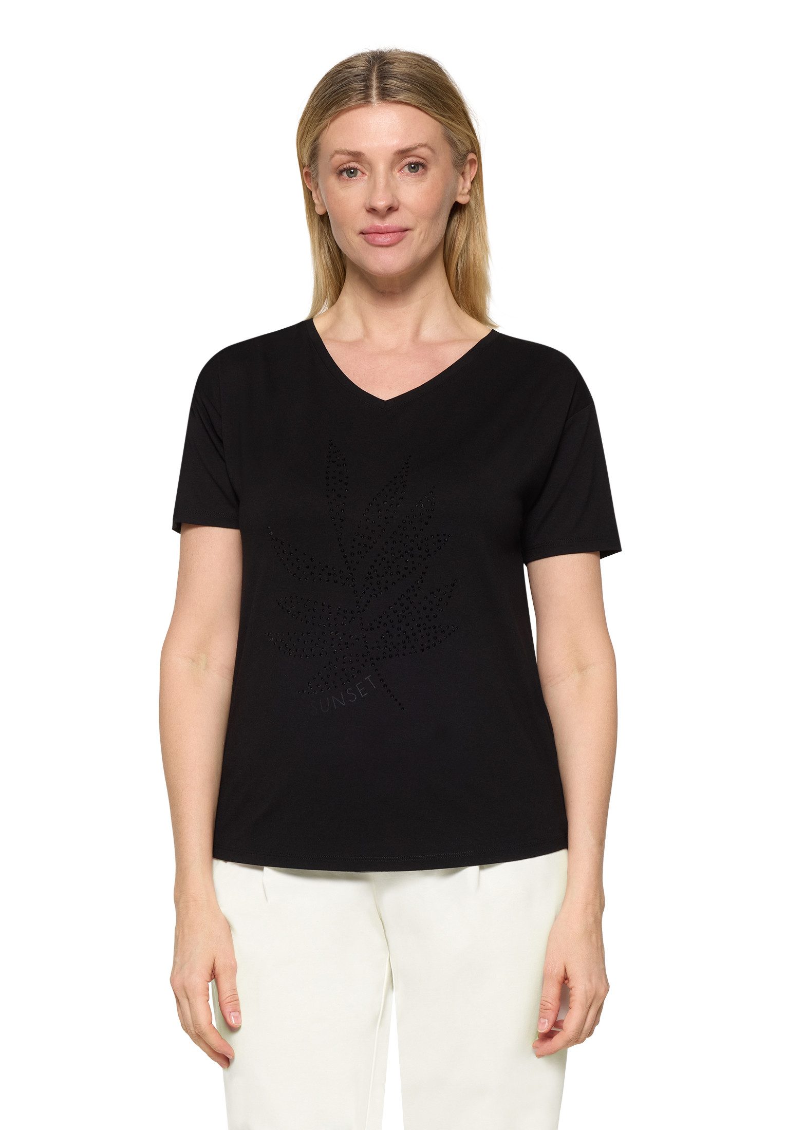 Kurzarmshirt Damen mit V-Ausschnitt