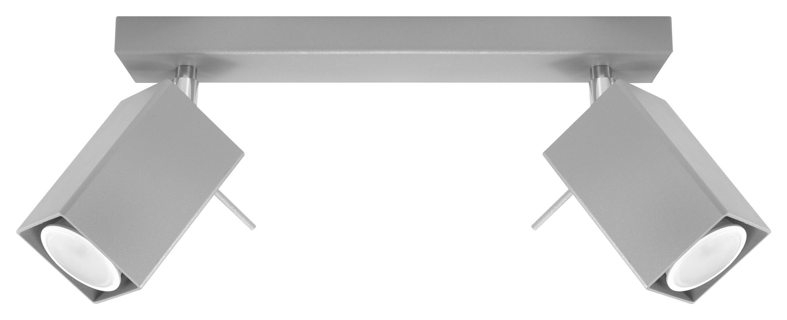 Licht-Erlebnisse Deckenstrahler FALERIA, ohne Leuchtmittel, Deckenlampe Grau Stahl länglich 2x GU10 vielseitig Wohnzimmer Flur