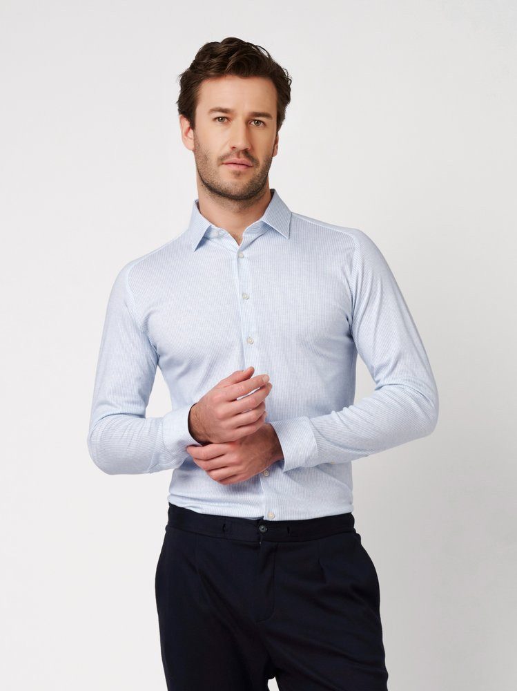 DESOTO Langarmhemd Casual Kent 1/1 Jerseyhemd, Kentkragen, Slim Fit