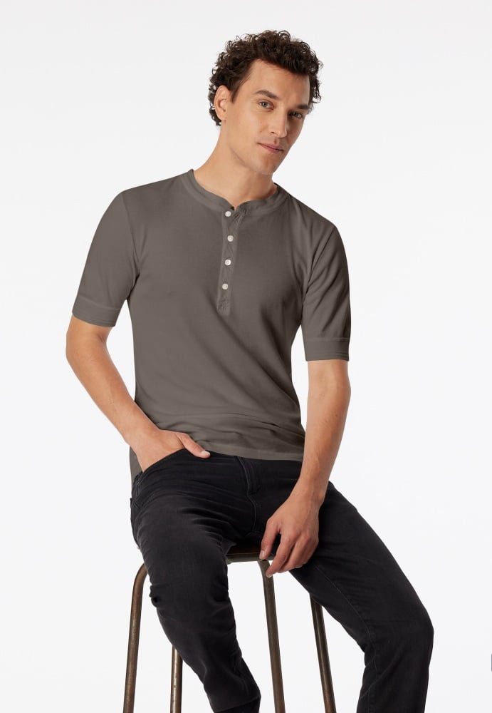 Schiesser T-Shirt Freizeit Revival Karl-Heinz Kurzarm claybraun Herren günstig online kaufen