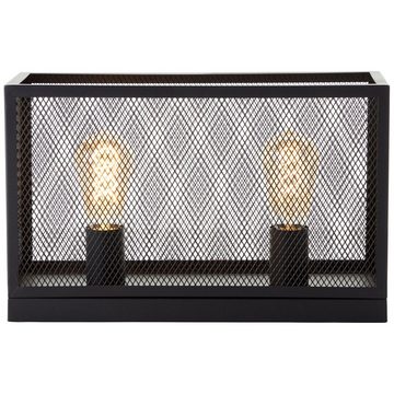 Lightbox Tischleuchte, ohne Leuchtmittel, Tischlampe, Schalter, 26x15x40cm, 2 x E27, max. 60 W, Metall, schwarz