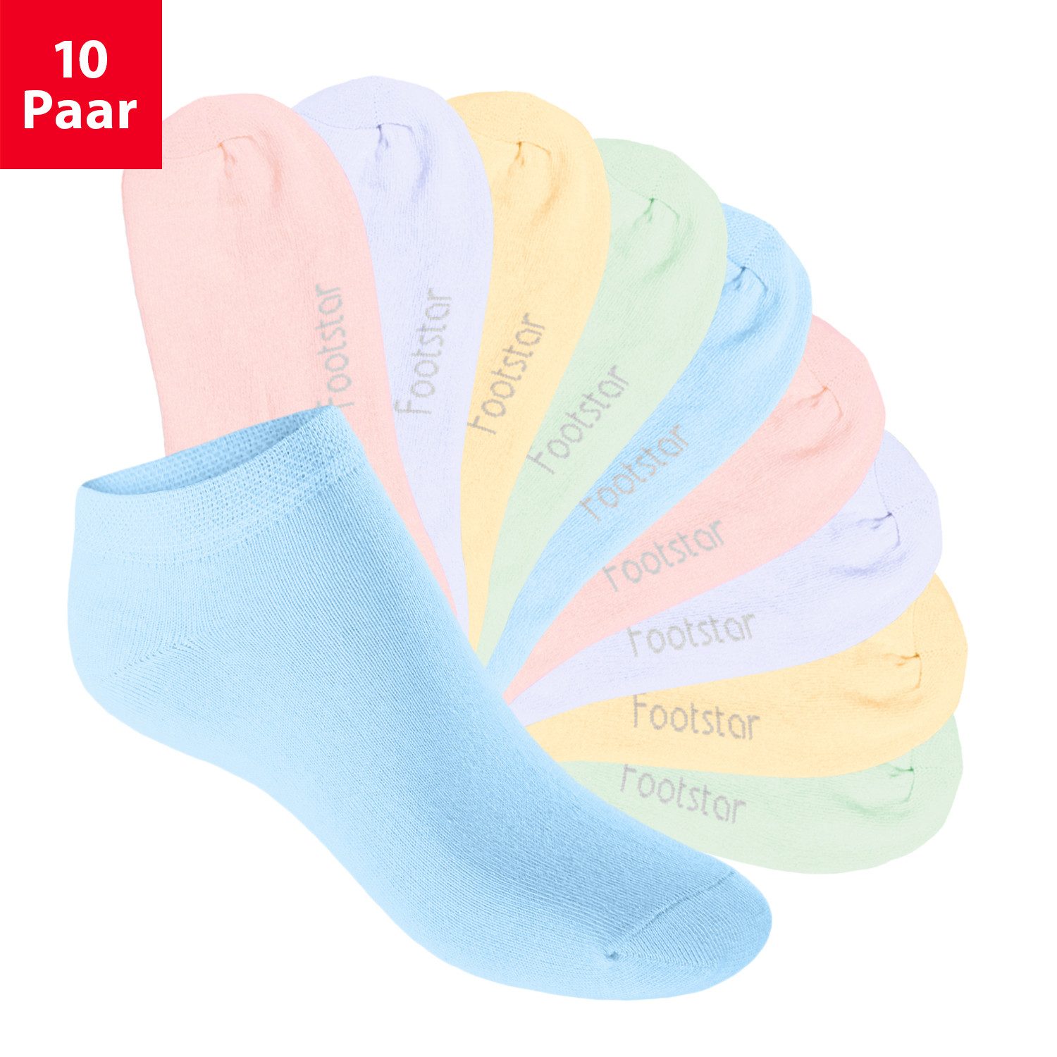Footstar Sneakersocken EVERYDAY! Kinder Sneaker Socken (10 Paar) Kurze Socken für Kids (10-Paar)