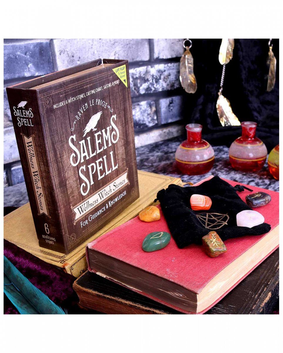 Hexen Zaube Magische Spell Steine Horror-Shop Set Dekofigur Salems & für