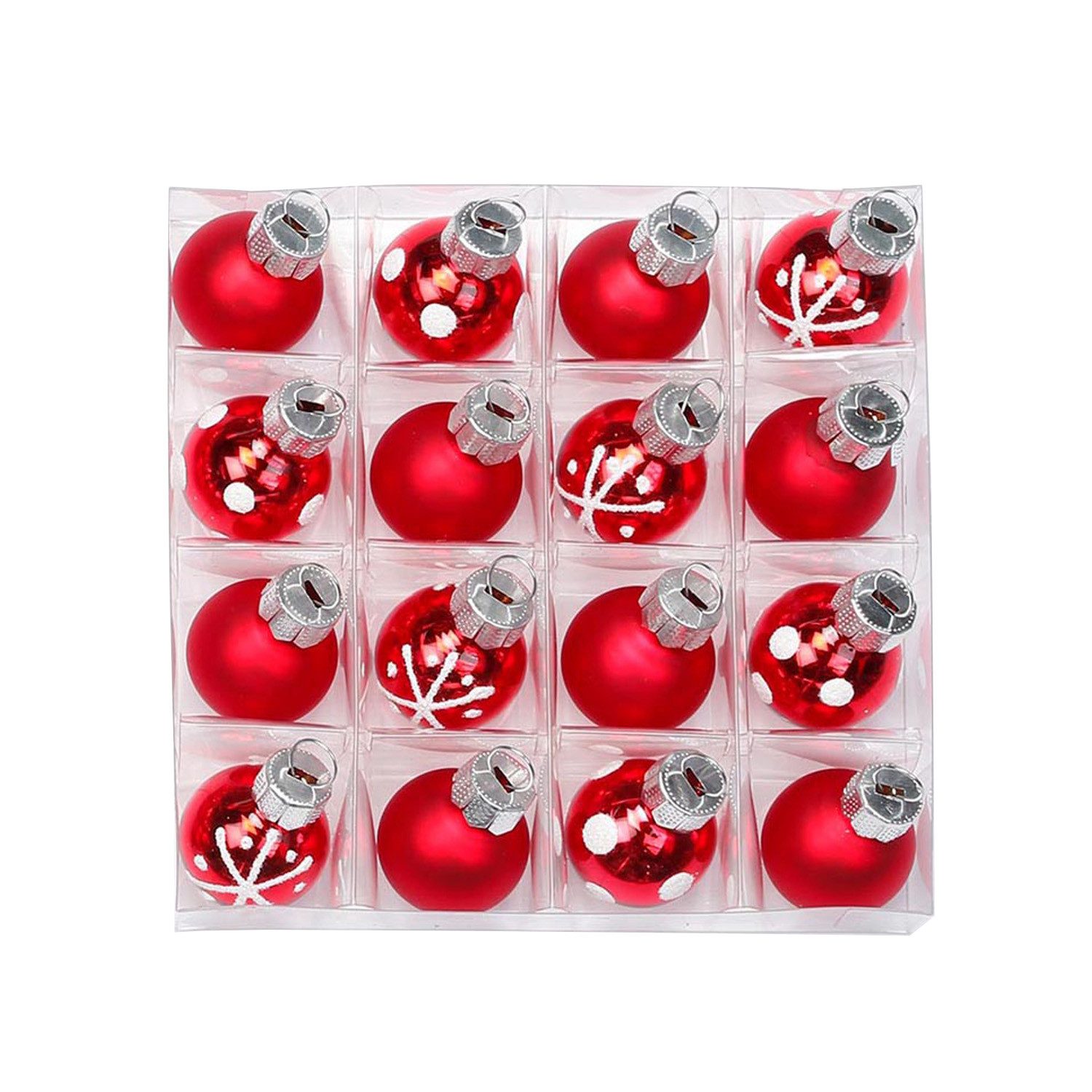 feiermeier Weihnachtsbaumkugel Weihnachtskugeln Merry Red, Ø 2 cm, 16 Stück, G