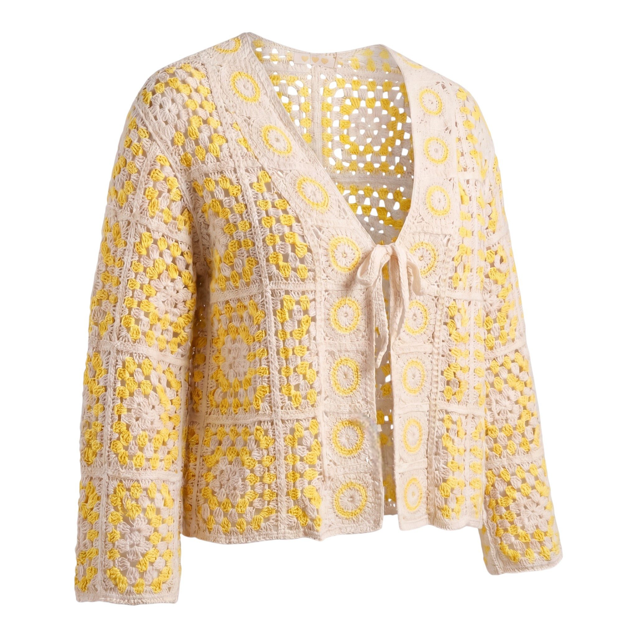 OriginalYou Strickjacke Cardigan Damen Sommerjacke leichter Häkel Strick Bolero One Size 38-42 (38/40 relaxed, 40/42 regular), Vintage Sommerlook