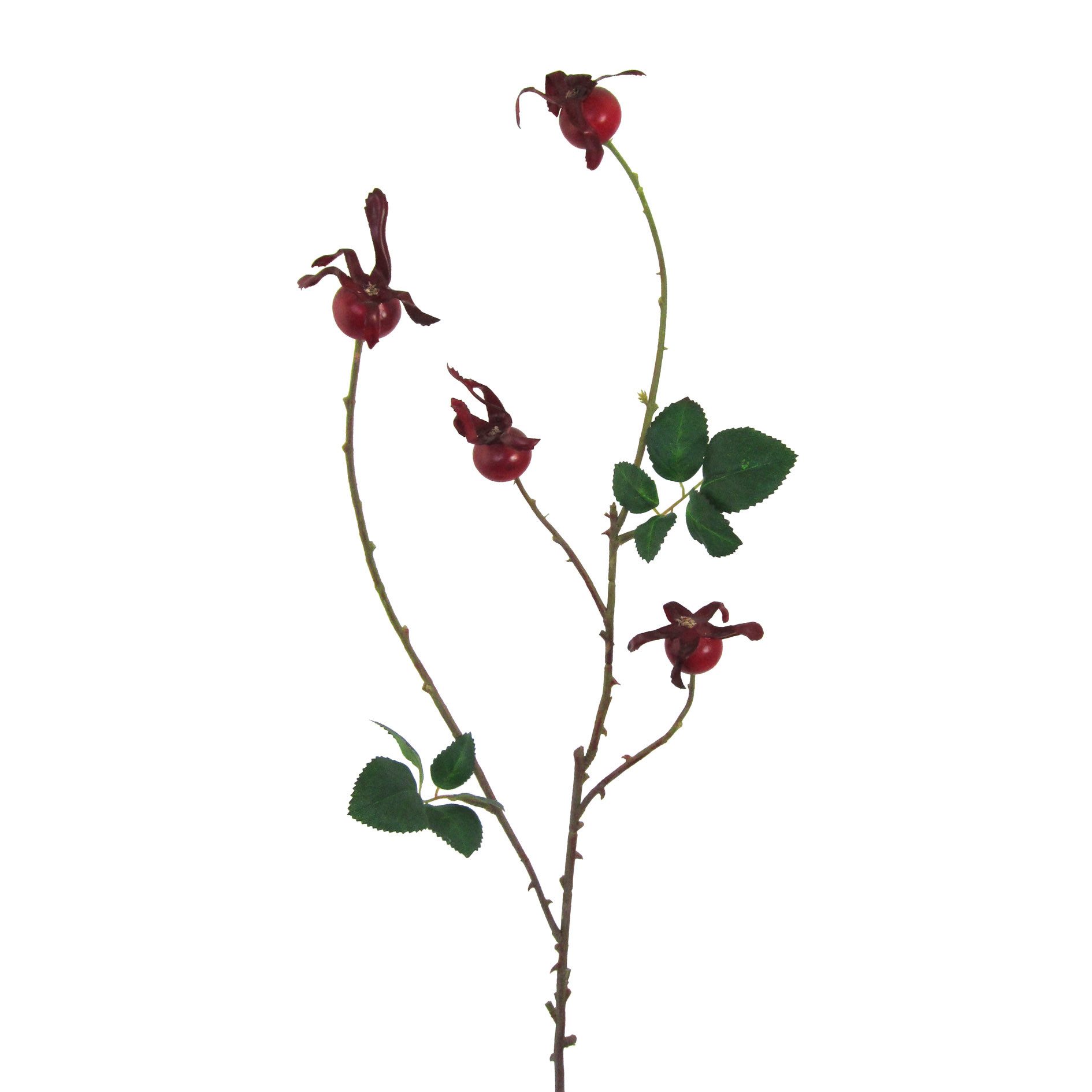 Kunstzweig Künstlicher Hagebutten-Zweig 86cm 4er Set. Beerenzweig, Hagebutte, ROT, Gasper, Höhe 86.00 cm