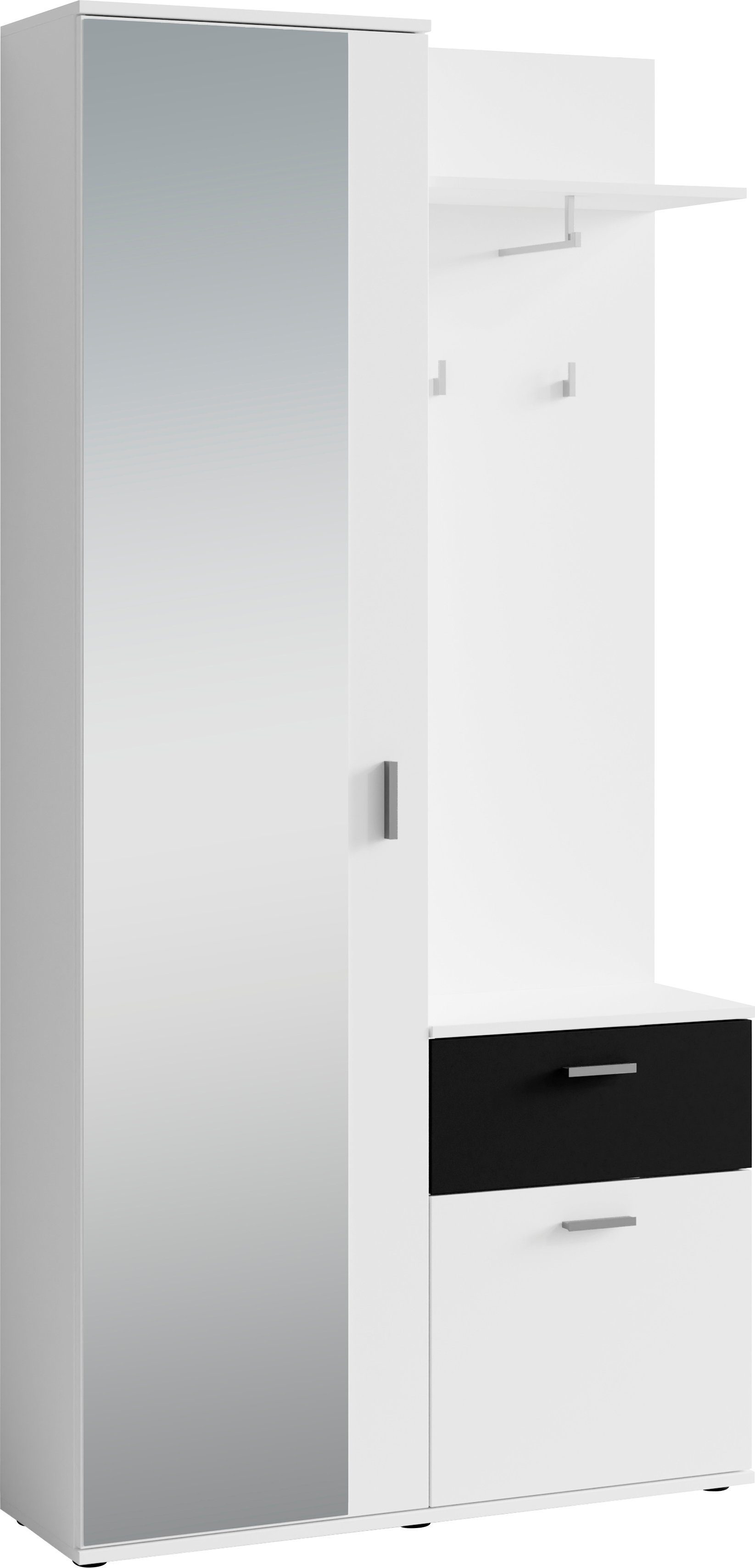 byLIVING Kompaktgarderobe Jakob mit großem Spiegel und Ablage, Breite 97 cm