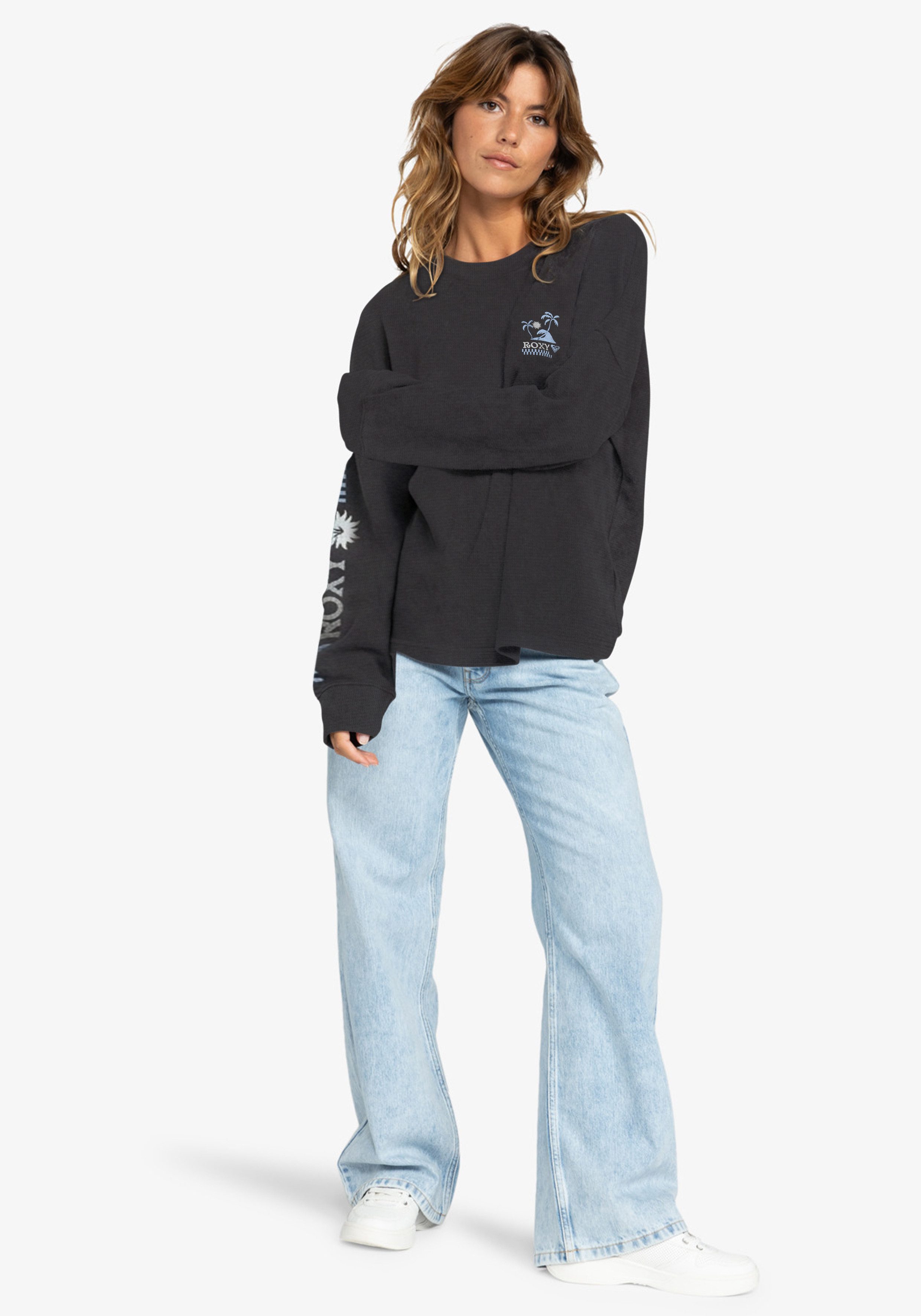 Roxy Sweatshirt EAST SIDE MIDWEIGHT LS Langarm-Design, mit Rundhalsausschnitt, aus angerauter Sweatware