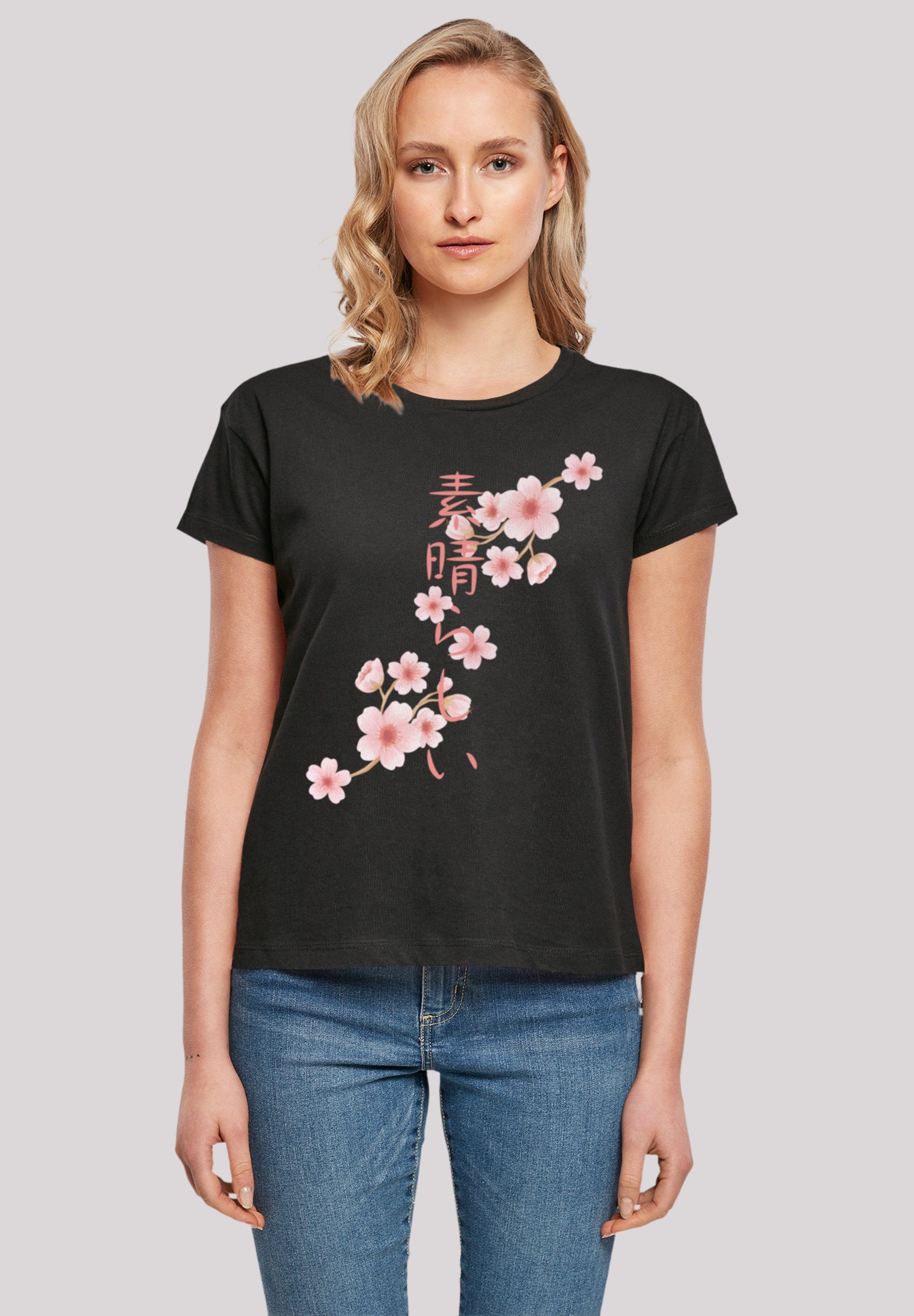 F4NT4STIC T-Shirt Kirschblüten Print, Fällt weit aus, bitte eine Größe  kleiner bestellen