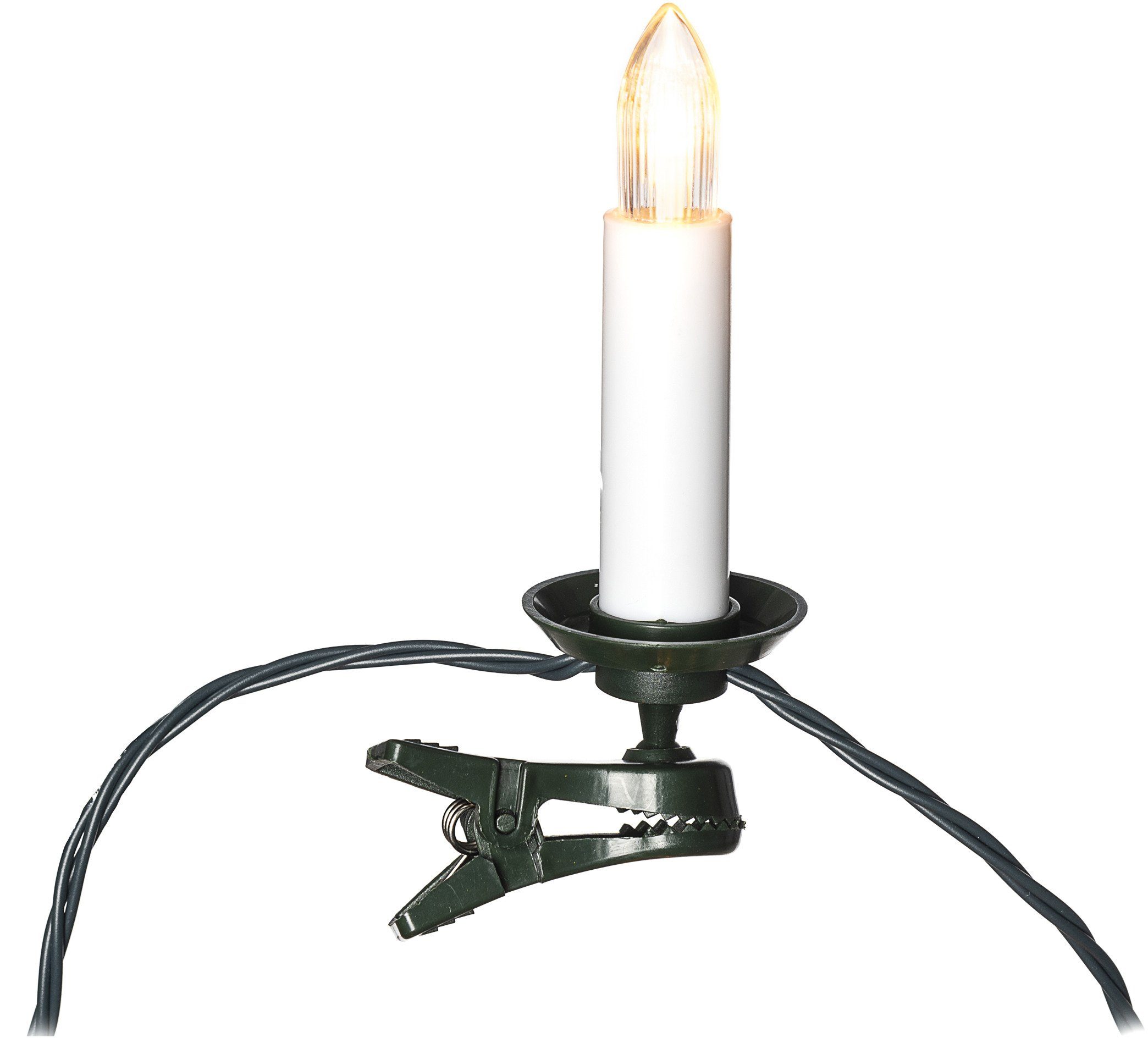 KONSTSMIDE LED-Christbaumkerzen Weihnachtsdeko, Christbaumschmuck, Topbirnen, One String, 25 funkelnde bernsteinfarbene Dioden