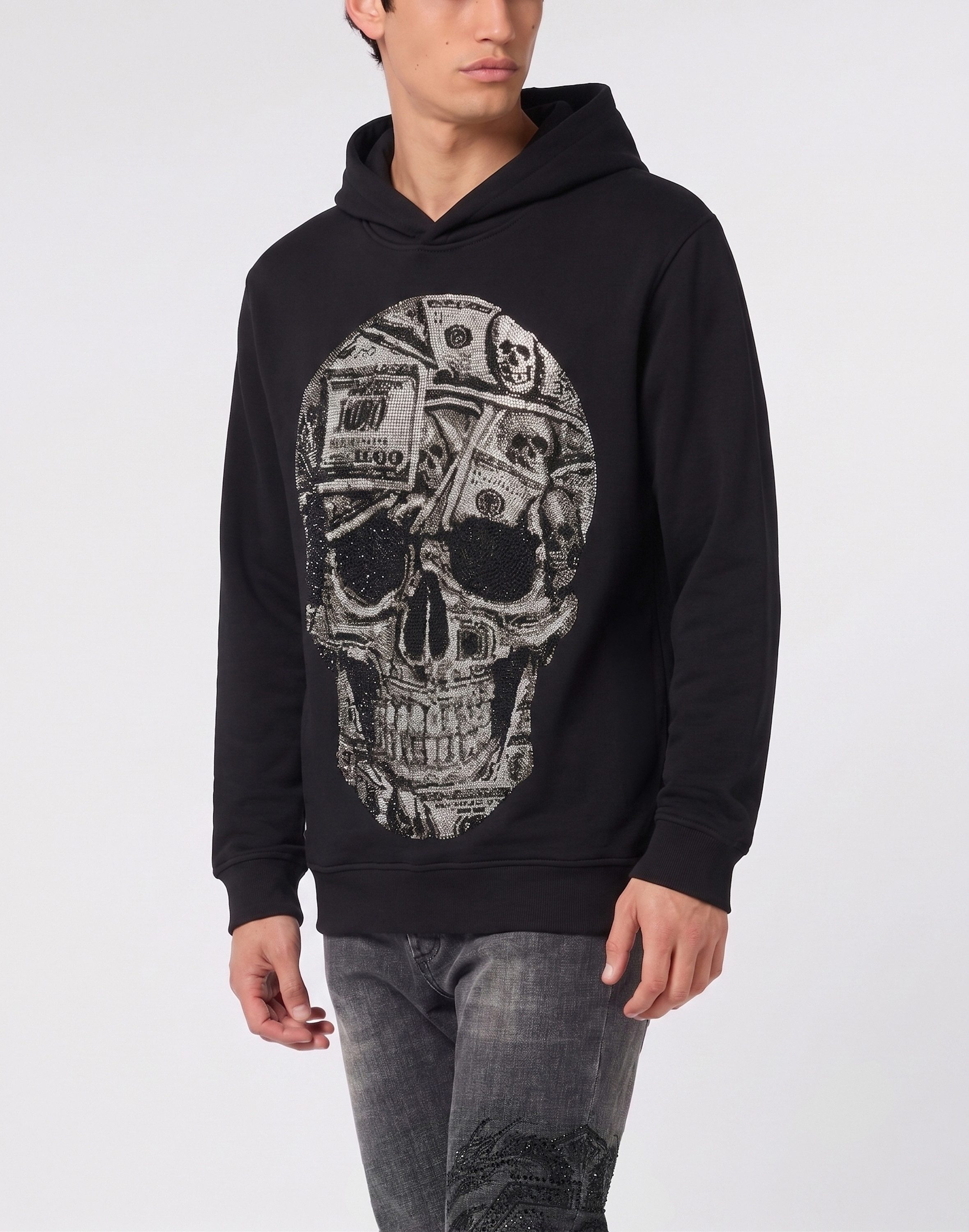 PHILIPP PLEIN Sweatshirt Skull Mit Schmucksteinen