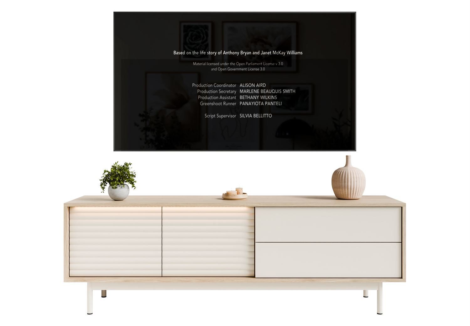 Lookway TV-Schrank FLORENCE mit LED-Beleuchtung Breite: 160 cm