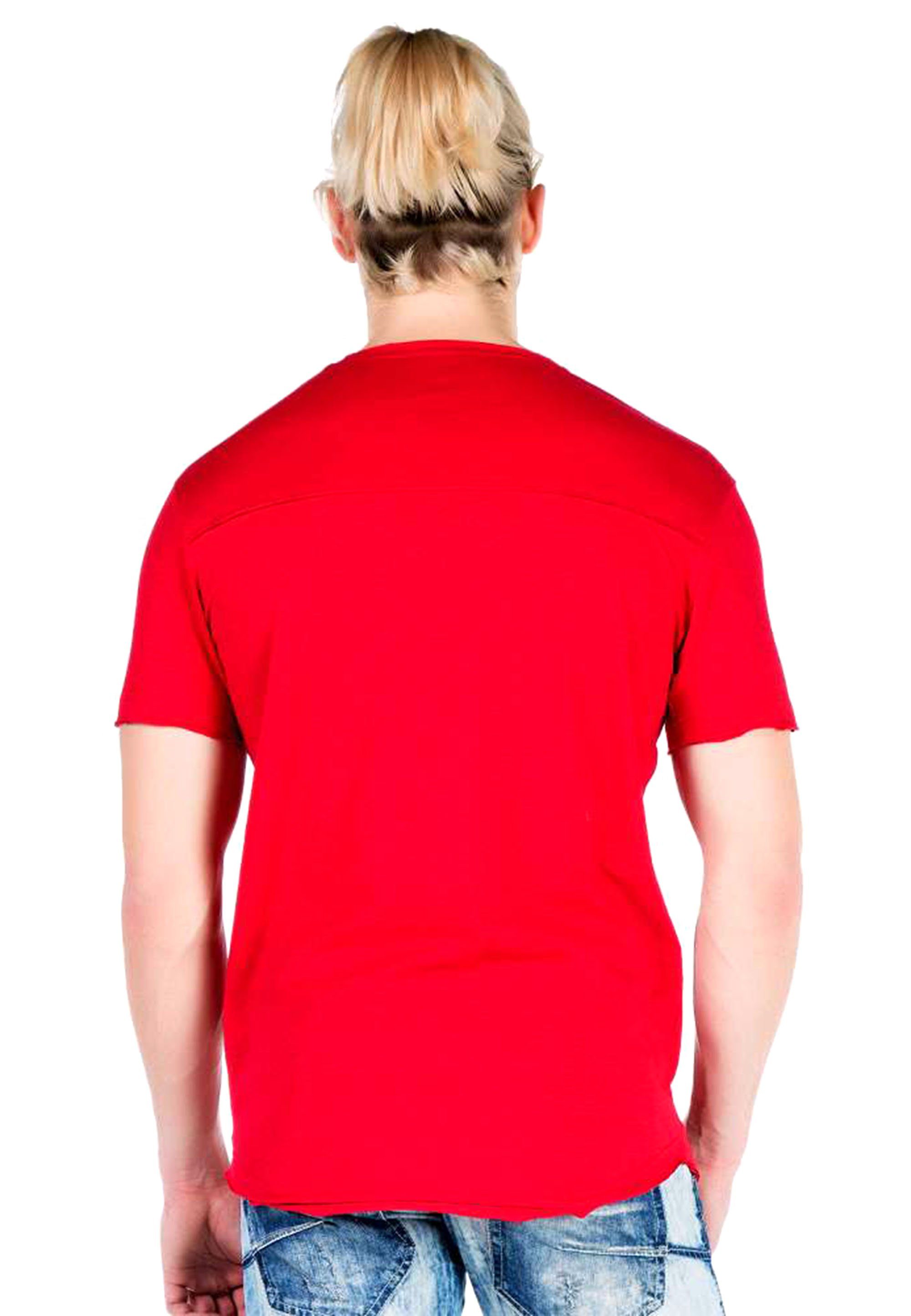 in Cipo & rot Design Baxx T-Shirt schlichtem