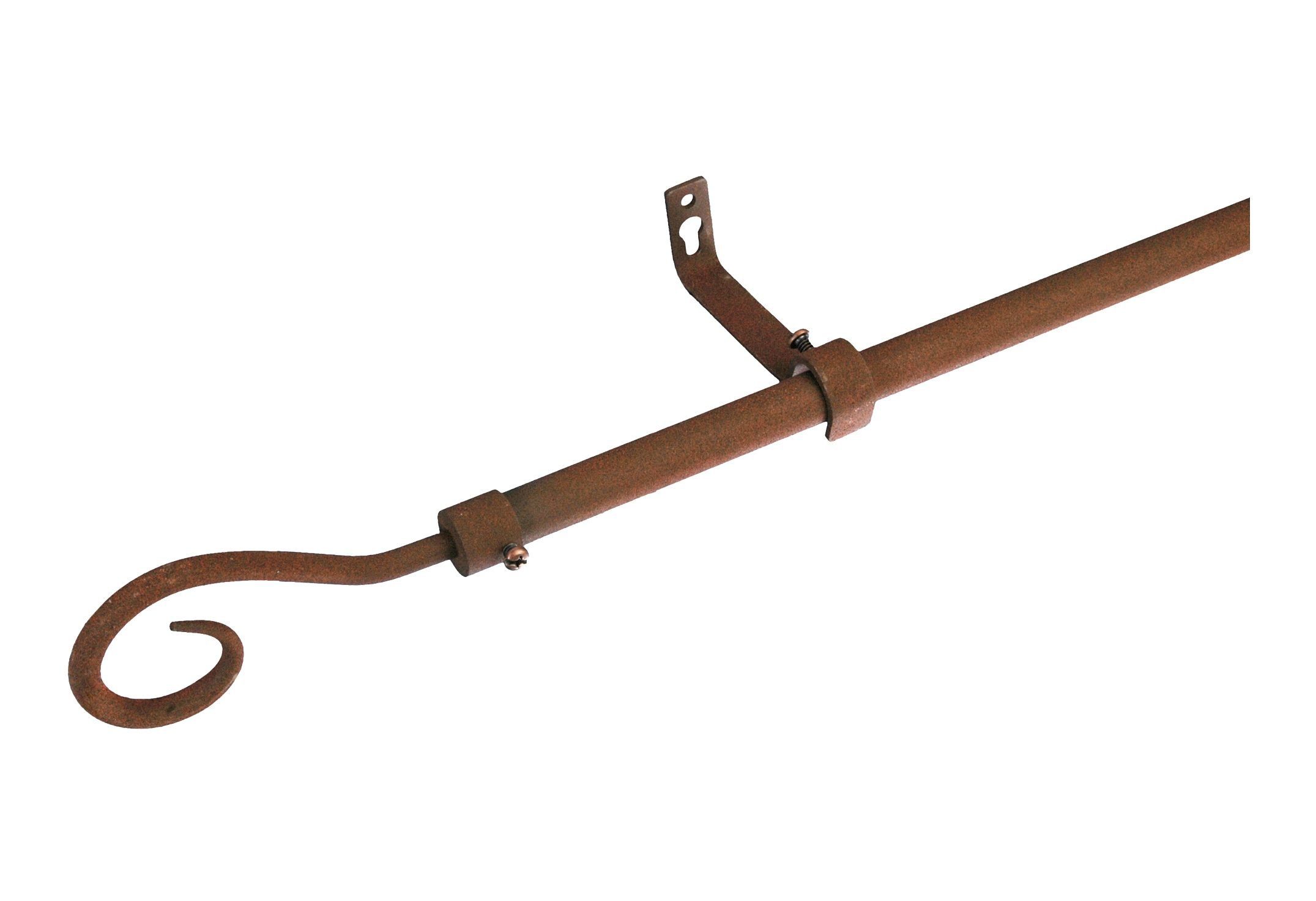 Gardinenstange Syrakus Ã˜ 16 mm, Liedeco, Ø 16 mm, 1-läufig, ausziehbar, mit Bohren, verschraubt rost