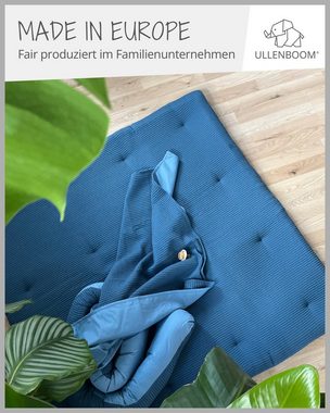 Krabbeldecke Baby Krabbeldecke 100x100 cm Blau (Made in EU), ULLENBOOM ®, Dick gepolstert, Außenstoff 100% Baumwolle, Waffelpiquè