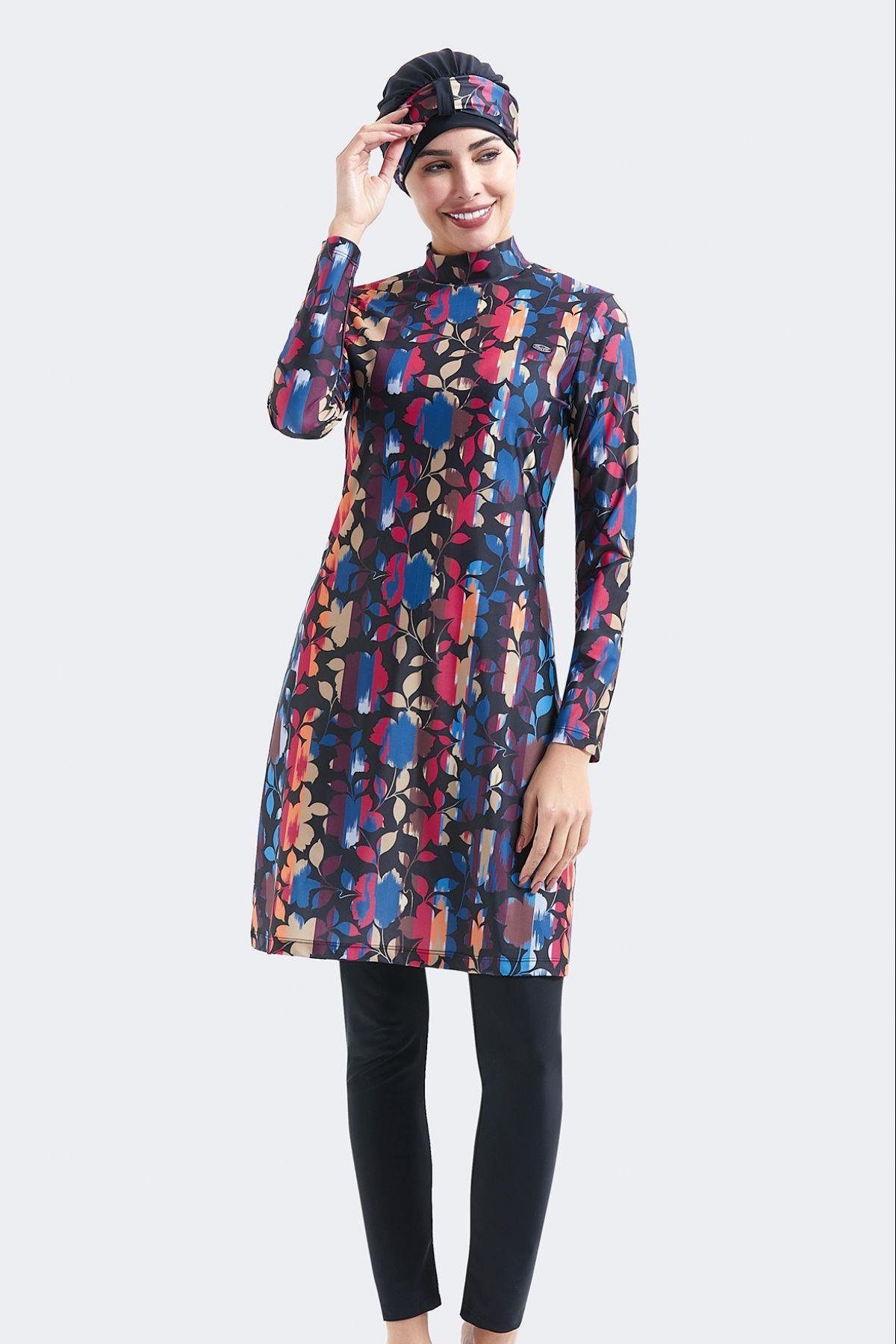 C&CITY Badeanzug Vollständige Abdeckung 4-teiliges Badeanzug-Set