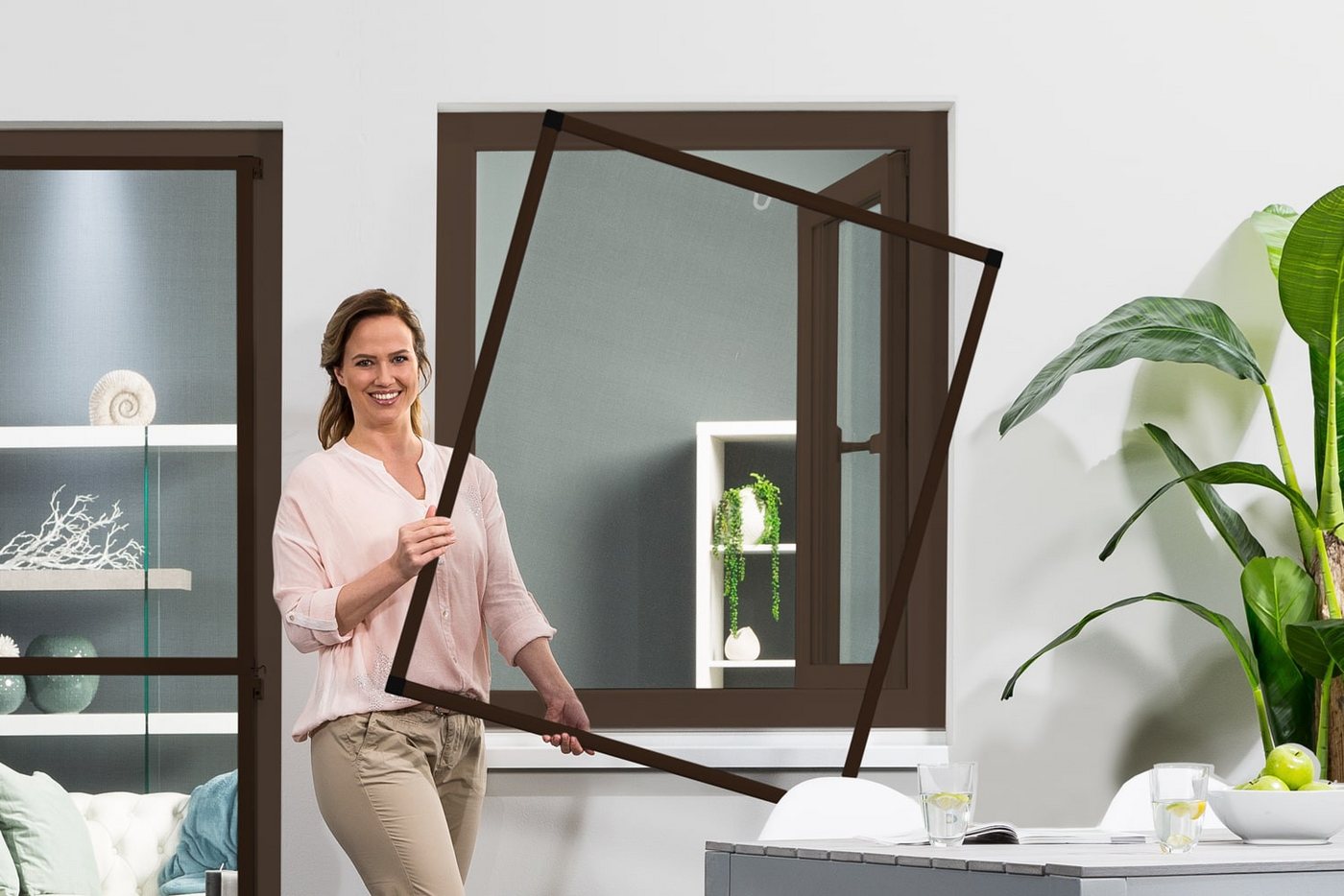 Thumbnail - empasa Insektenschutz-Fensterrahmen BASIC, Fliegengitterfenster Insektenschutz Fenster BASIC Alu
