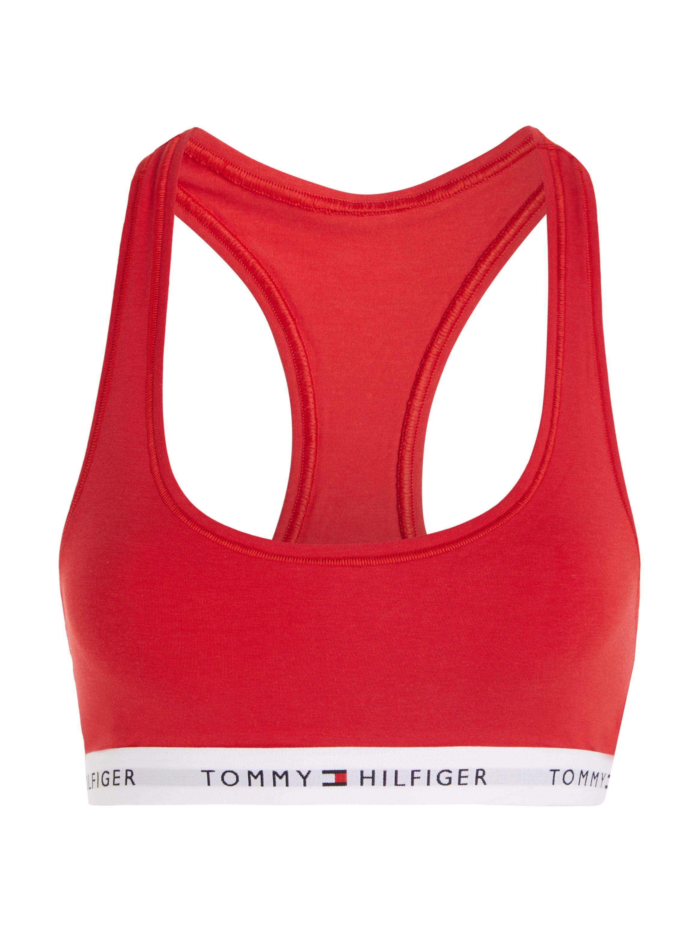 mit Sport-Bustier Underwear Hilfiger auf dem Red Hilfiger Primary Tommy Unterbrustband Schriftzügen Tommy