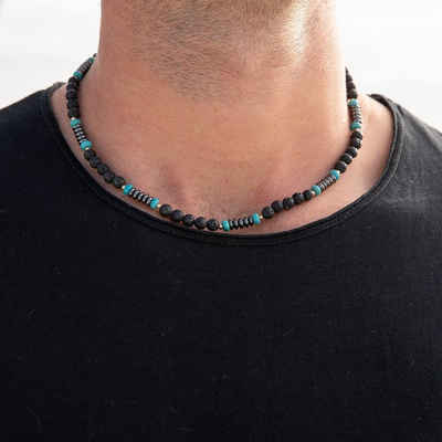 Made by Nami Perlenkette Surfer Halskette mit echten Kokosnussperlen, Herren Damen Strand Schmuck Wasserfest