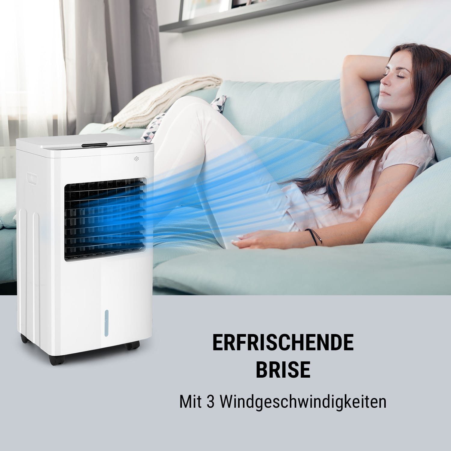 Conditioner Luftkühler, Ventilatorkombigerät ONECONCEPT Air FreezeMe Abluftschlauch 3-in-1 Klimaanlage mobil Klimagerät ohne