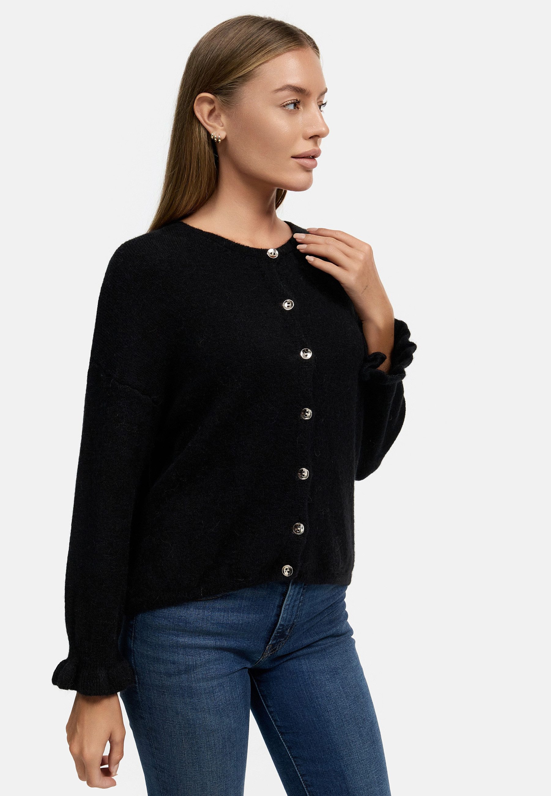 Decay Strickjacke Jacke-01 (1-tlg) Unifarbe