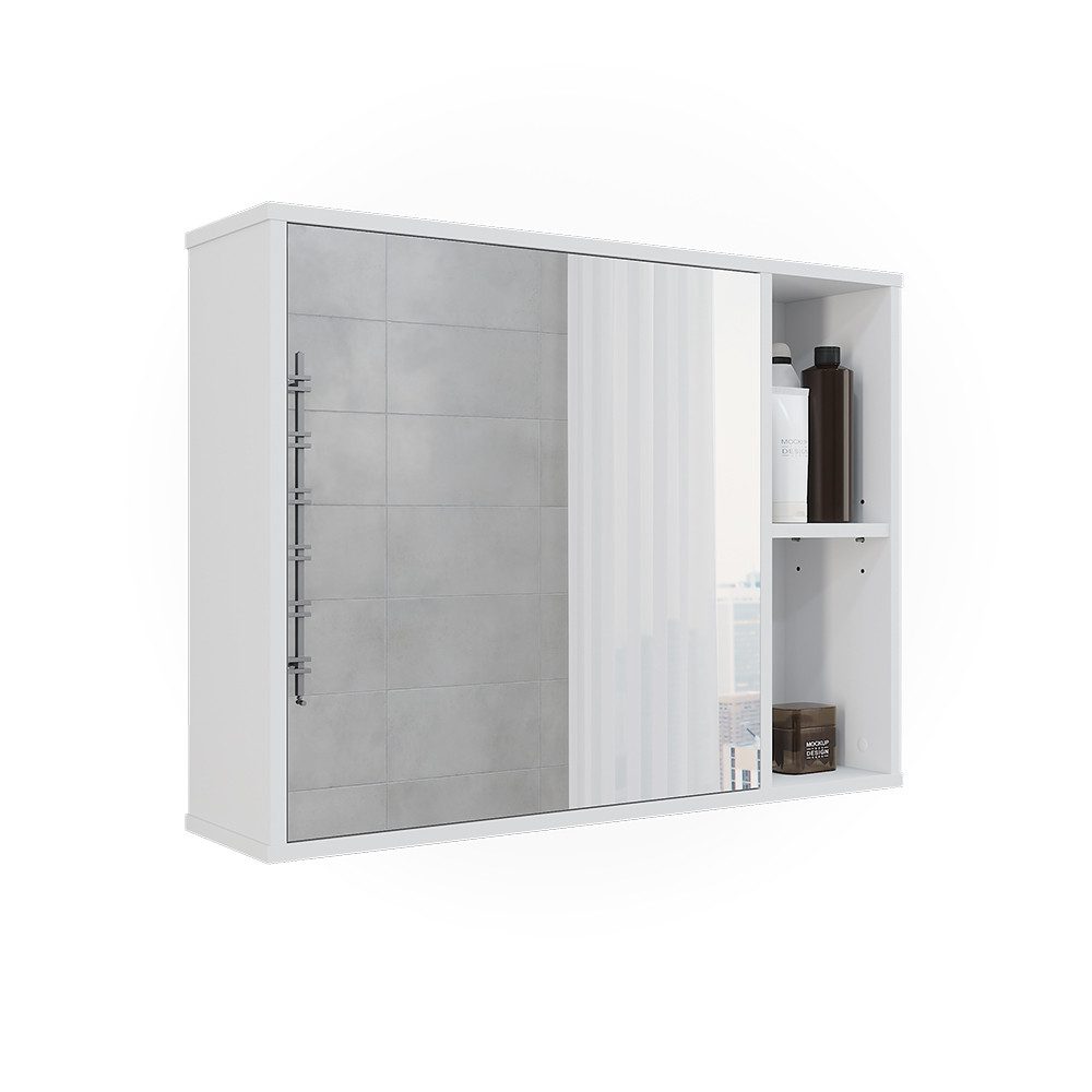 Vicco Badezimmerspiegelschrank Leano, Weiß, 80 x 60 cm (1-St)