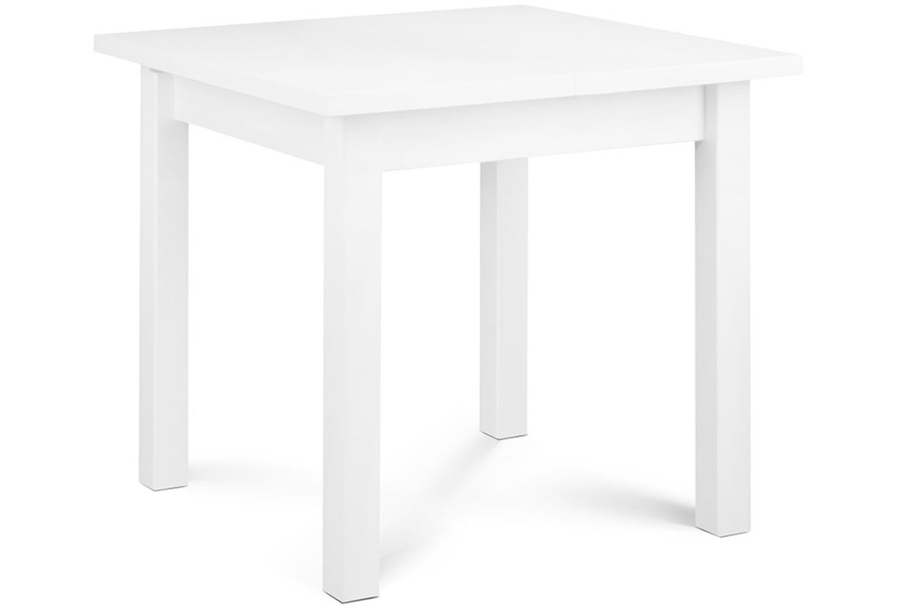 Konsimo Esstisch SALUTO Esszimmertisch Küchentisch 80x80cm, ausziehbar bis 110cm, quadratisch weiß | weiß | weiß