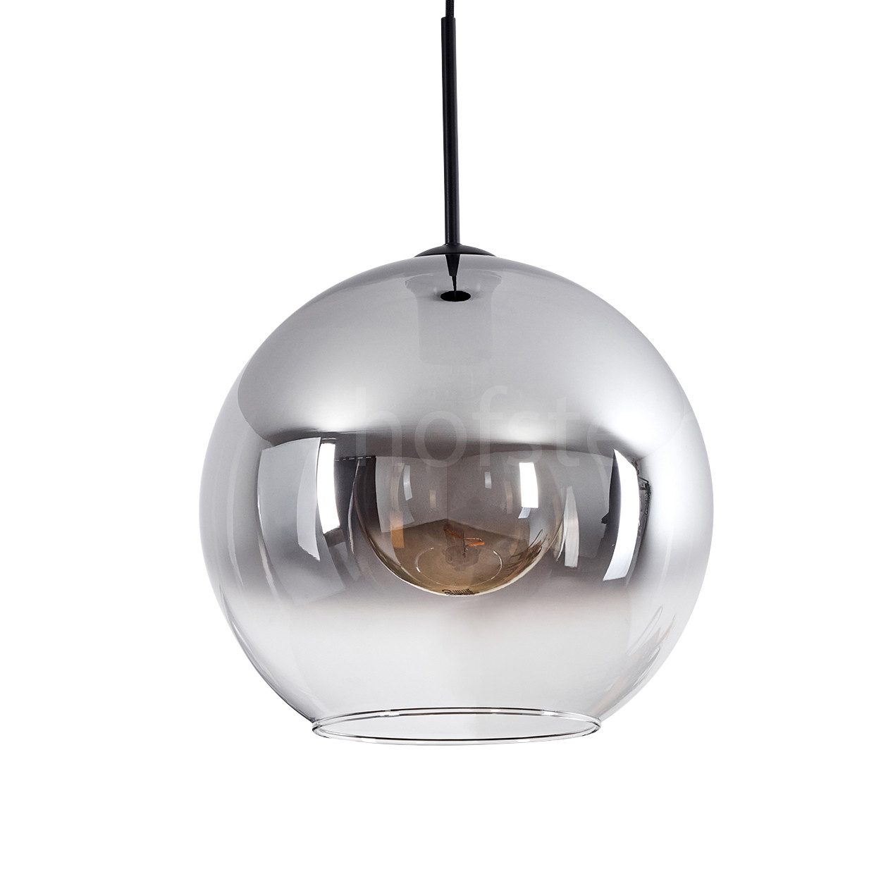 hofstein Hängeleuchte »Cesaro« Retro Hängelampe aus Metall/Glas in Schwarz/ günstig online kaufen