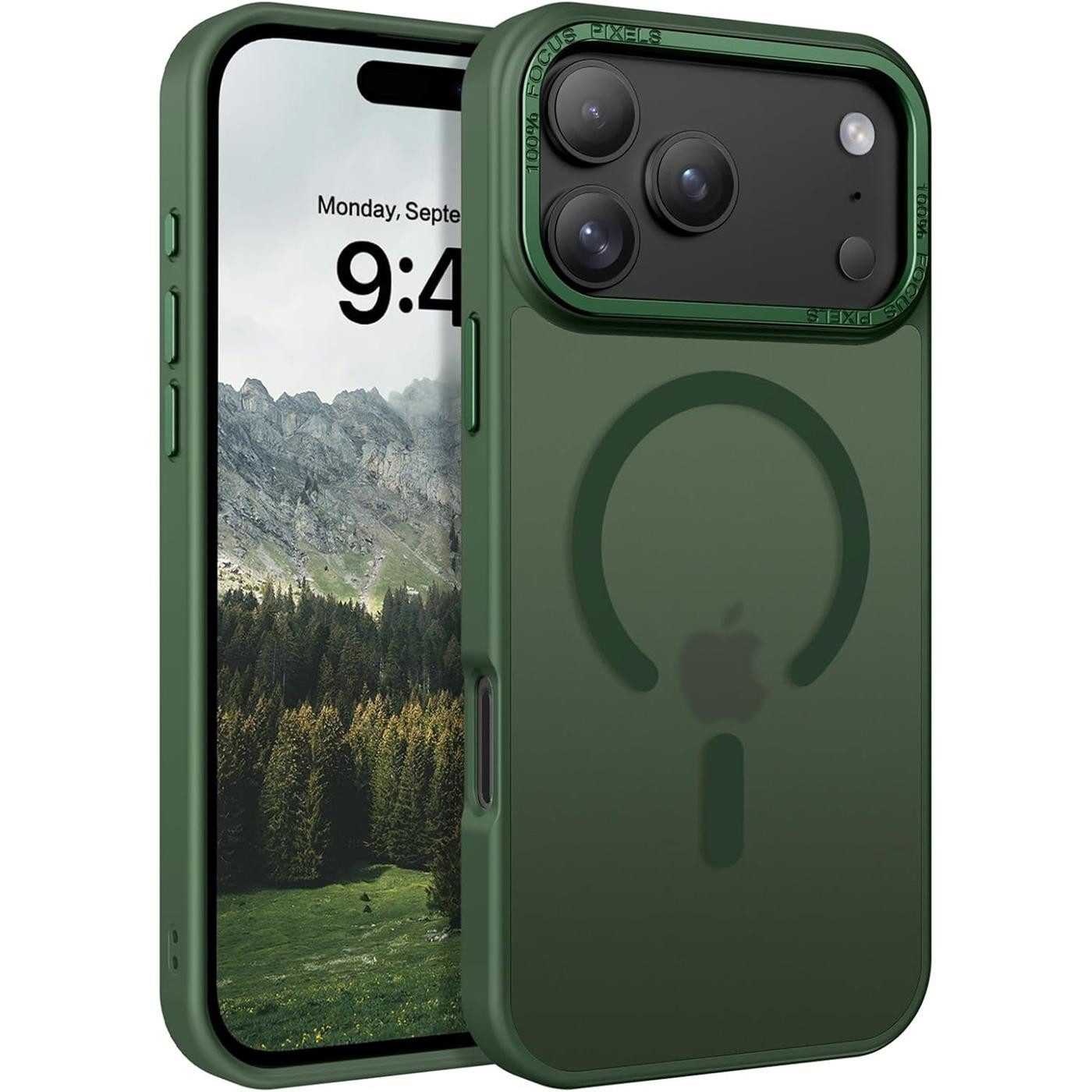 CoolGadget Handyhülle Magnet Hülle für iPhone 17 Pro Max Schutzhülle mit Metall Kamerarahmen 6,9 Zoll, magnetisches Schutzcase Matt Stoßfest kompatibel mit Magsafe Zubehör