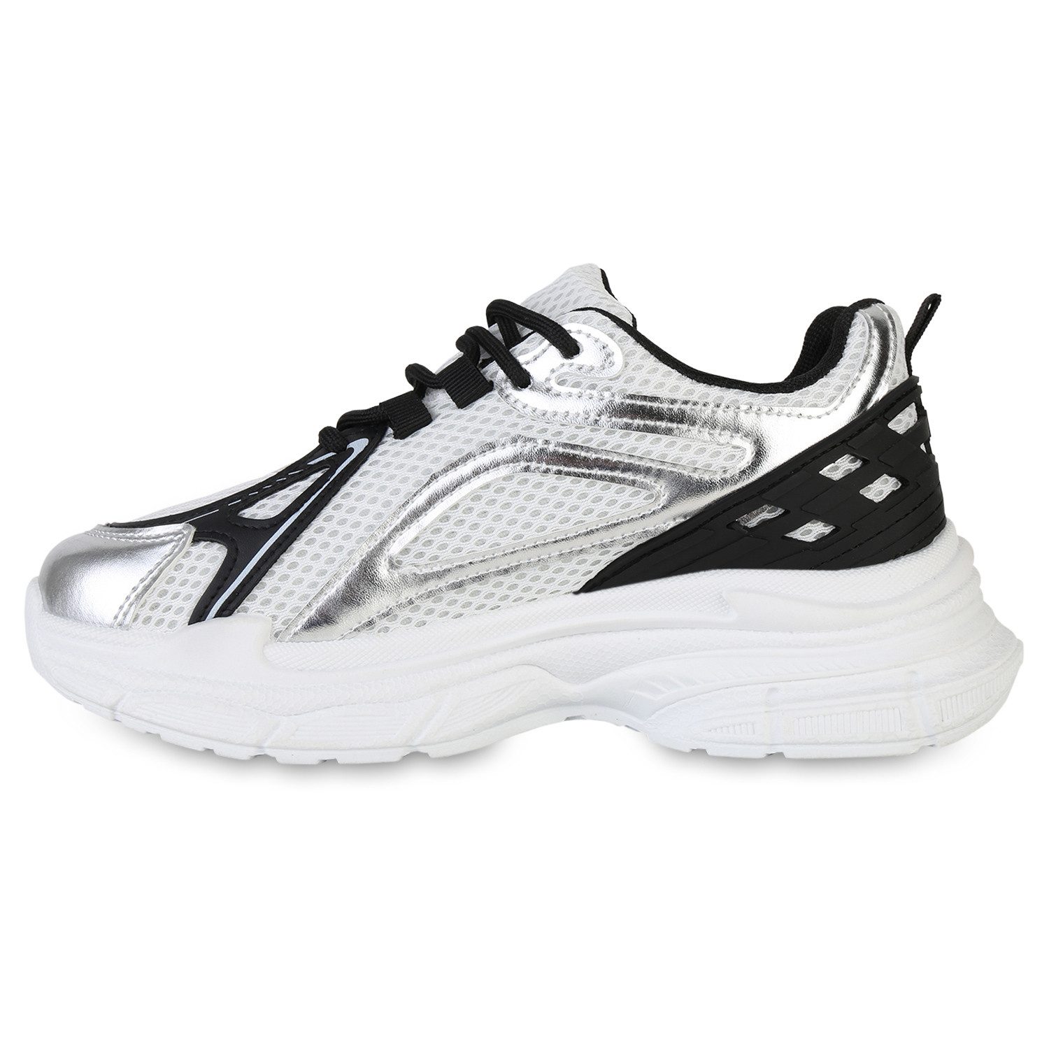 VAN HILL 841567 Plateausneaker Damen Plateau Sneaker Schnürer Metallic Prof günstig online kaufen