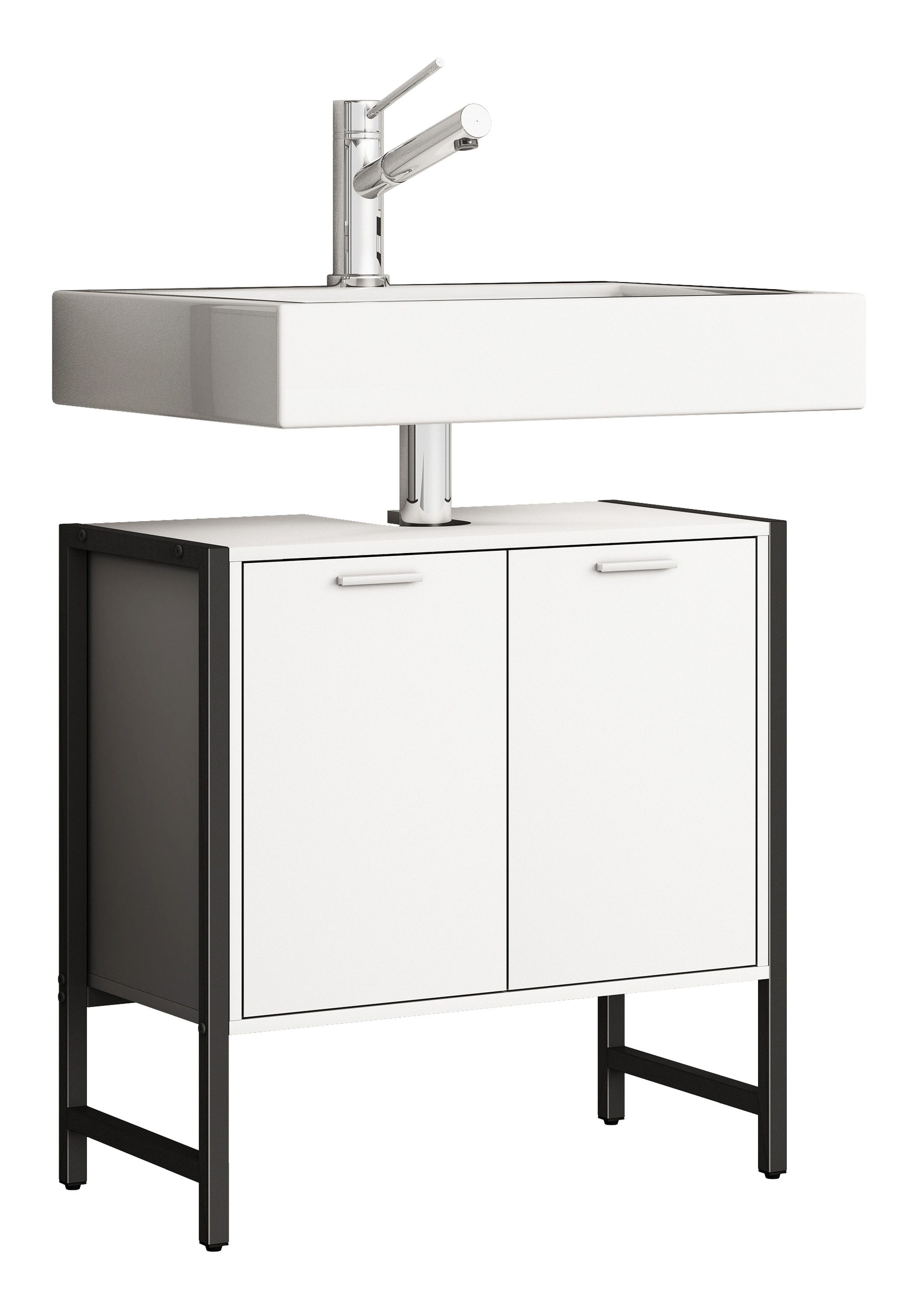 VCM Waschbeckenunterschrank Holz Badmöbel Badunterschrank Edino Drehtüren günstig online kaufen