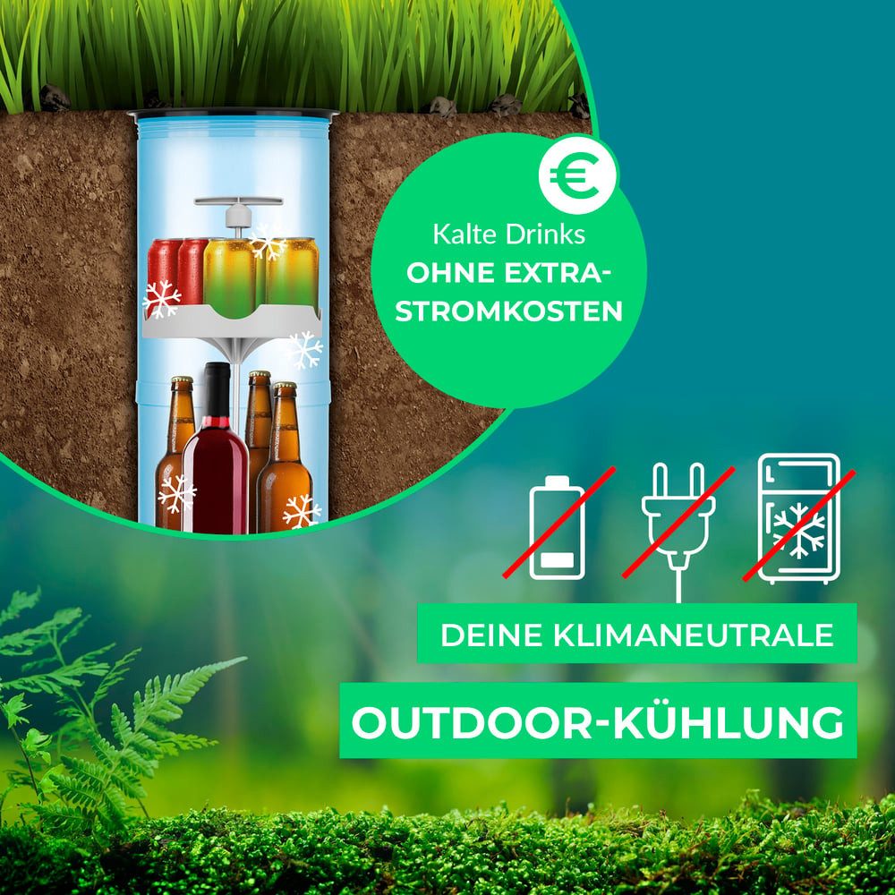 EASYmaxx Outdoor-Flaschenkühler Flaschenkühler Outdoor, Flaschen- und Dosen-Kühler, Bis zu 13 Flaschen & Dosen (0,33l bis 1 l), Getränke & Speisen lagern