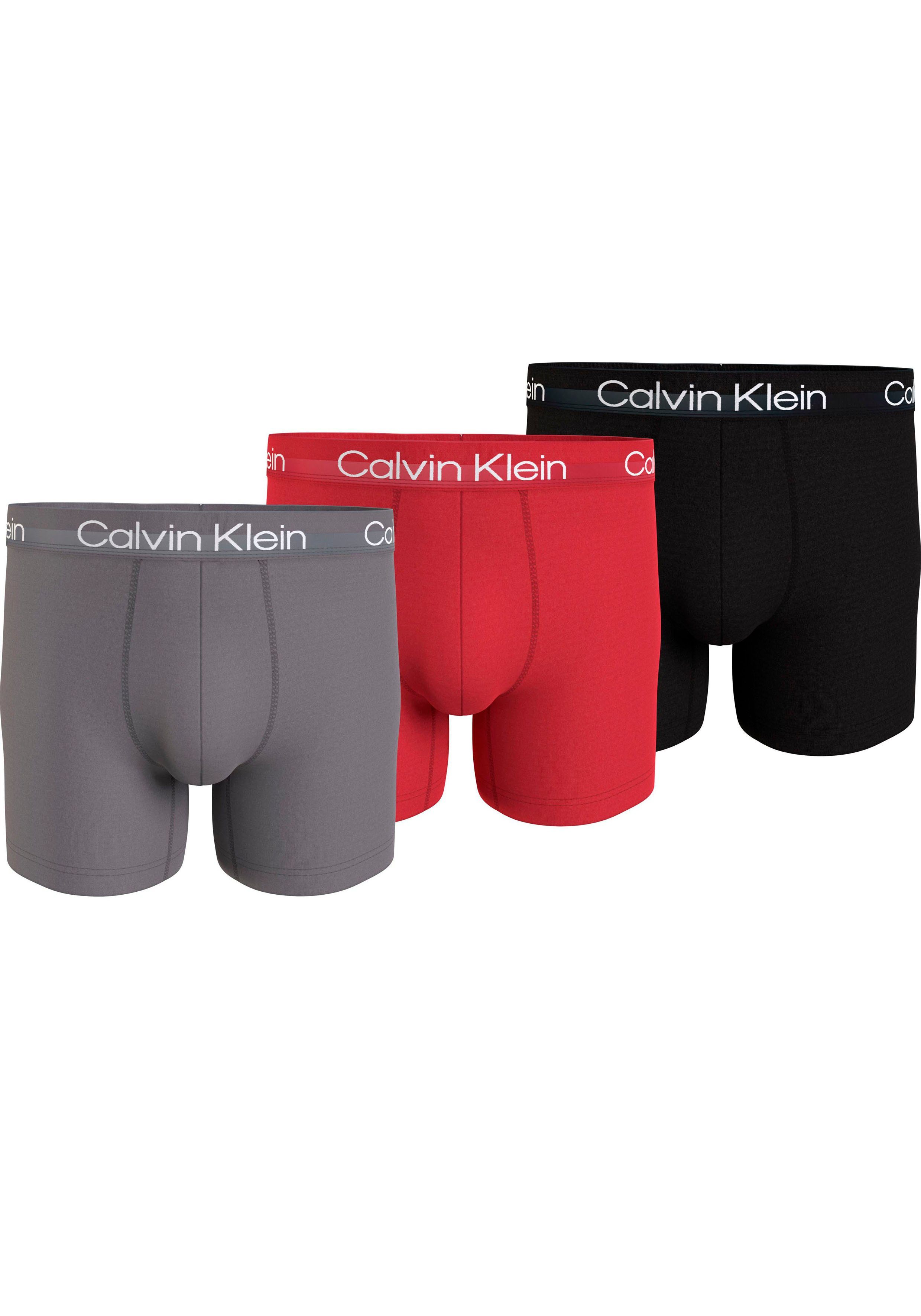 Boxer Klein längerem & Logo-Elastikbund 3er-Pack) Calvin BRIEF mit Bein Underwear (Packung, 3PK BOXER