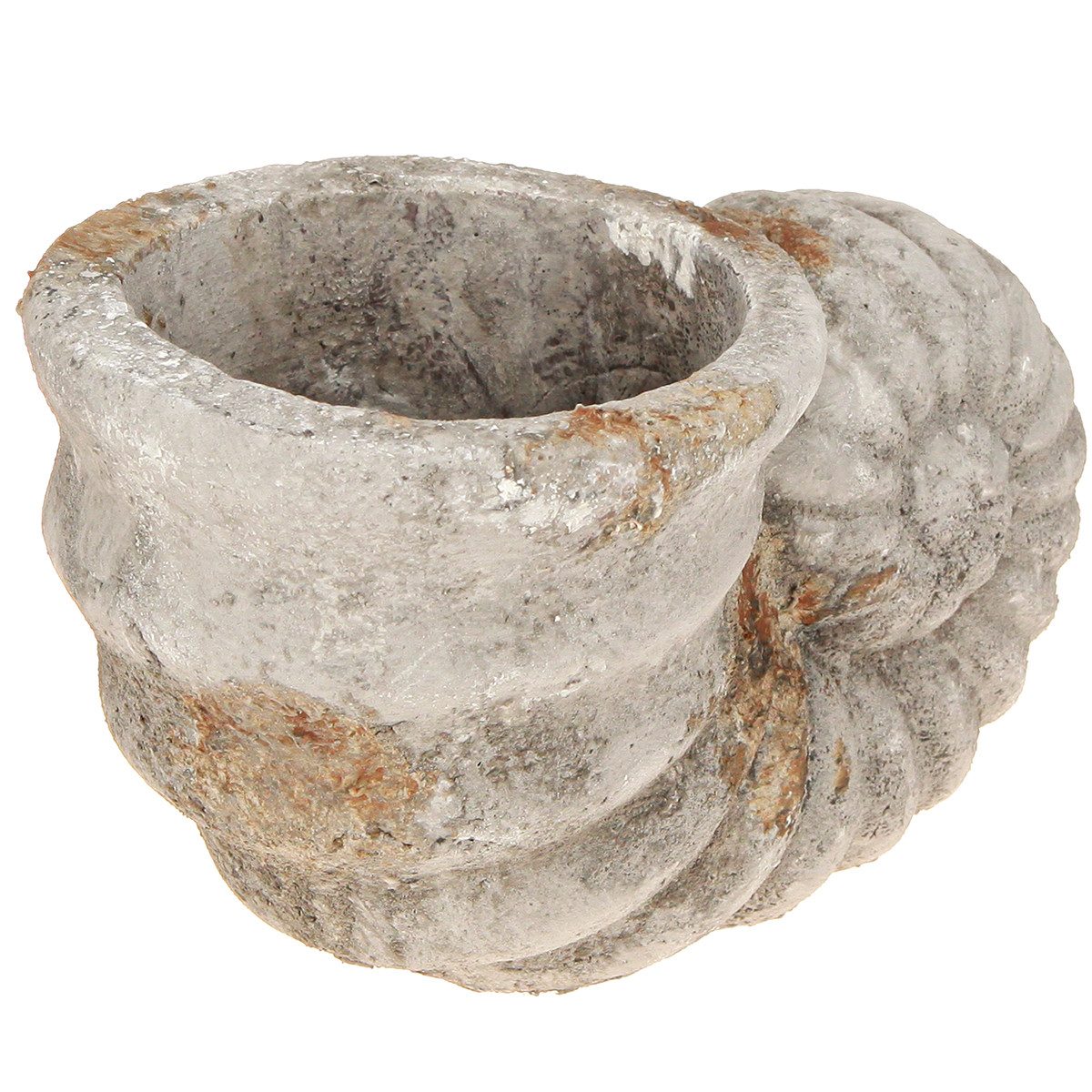 Dekofigur Deko Muschel Blumentopf Beton Stein-Optik Vintage 22,5x13,5cm
