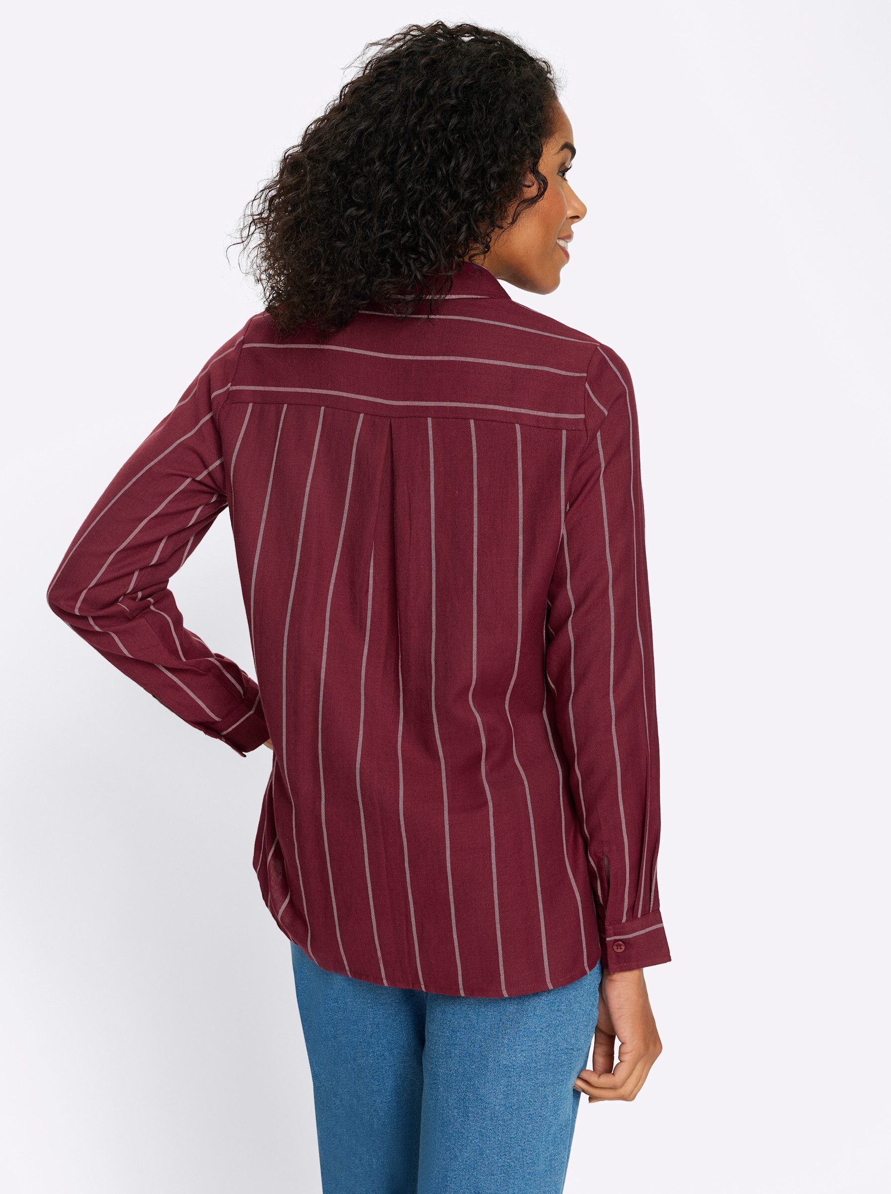 Sieh an! Klassische Bluse Longbluse Langarm