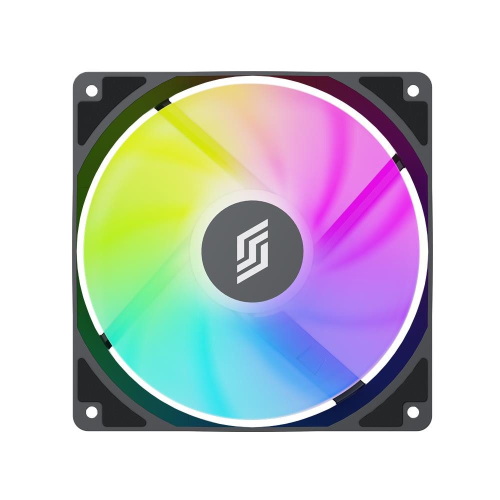 Silentware Gehäuselüfter RF140-R Black PWM A-RGB 140mm, 600-1200 UPM, 6 RGB-LEDs, HDB-Lager, Reverse Airflow, 4-Pin, 3-Pin 5V