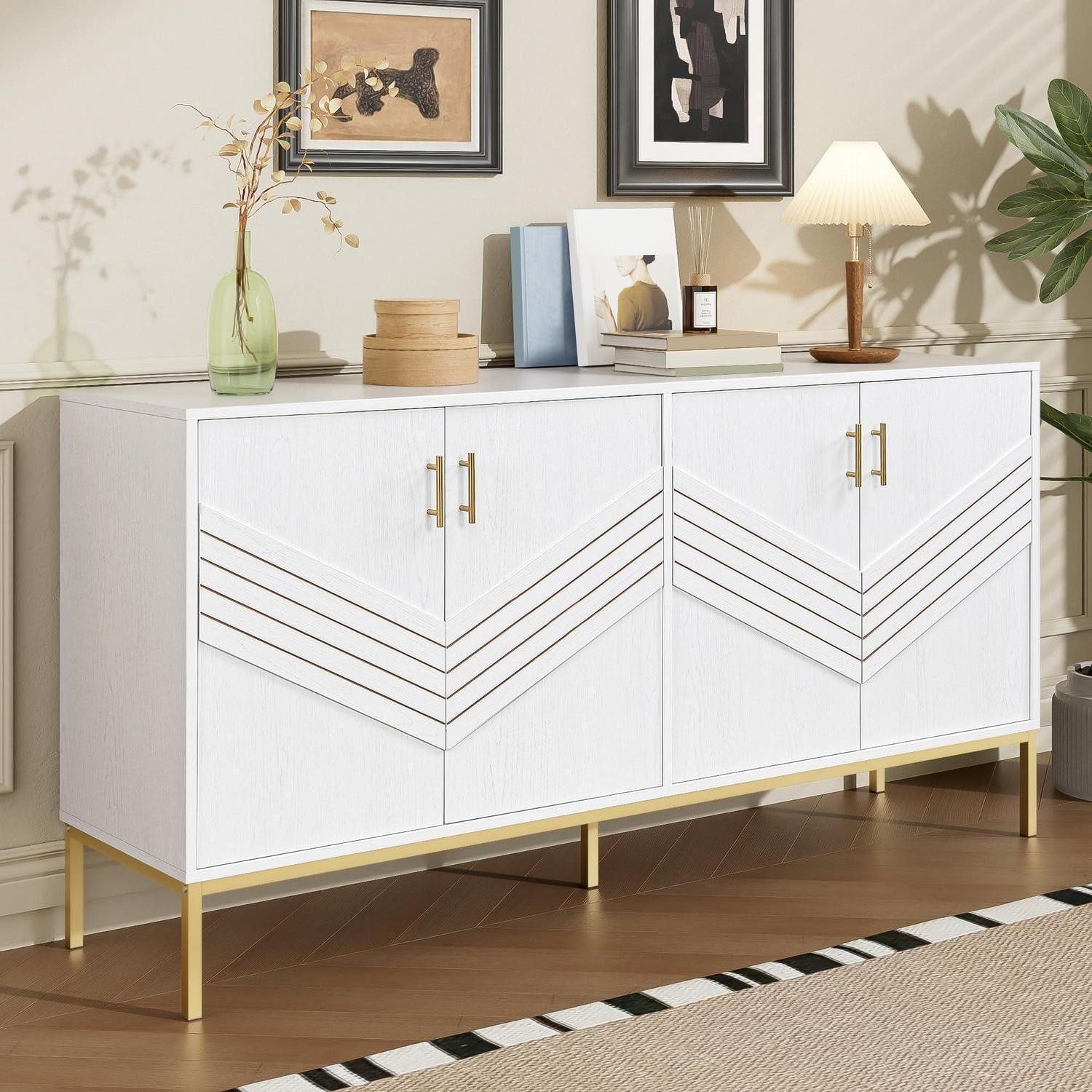 LuxusKollektion Sideboard Sideboard Kommode 4 Türen