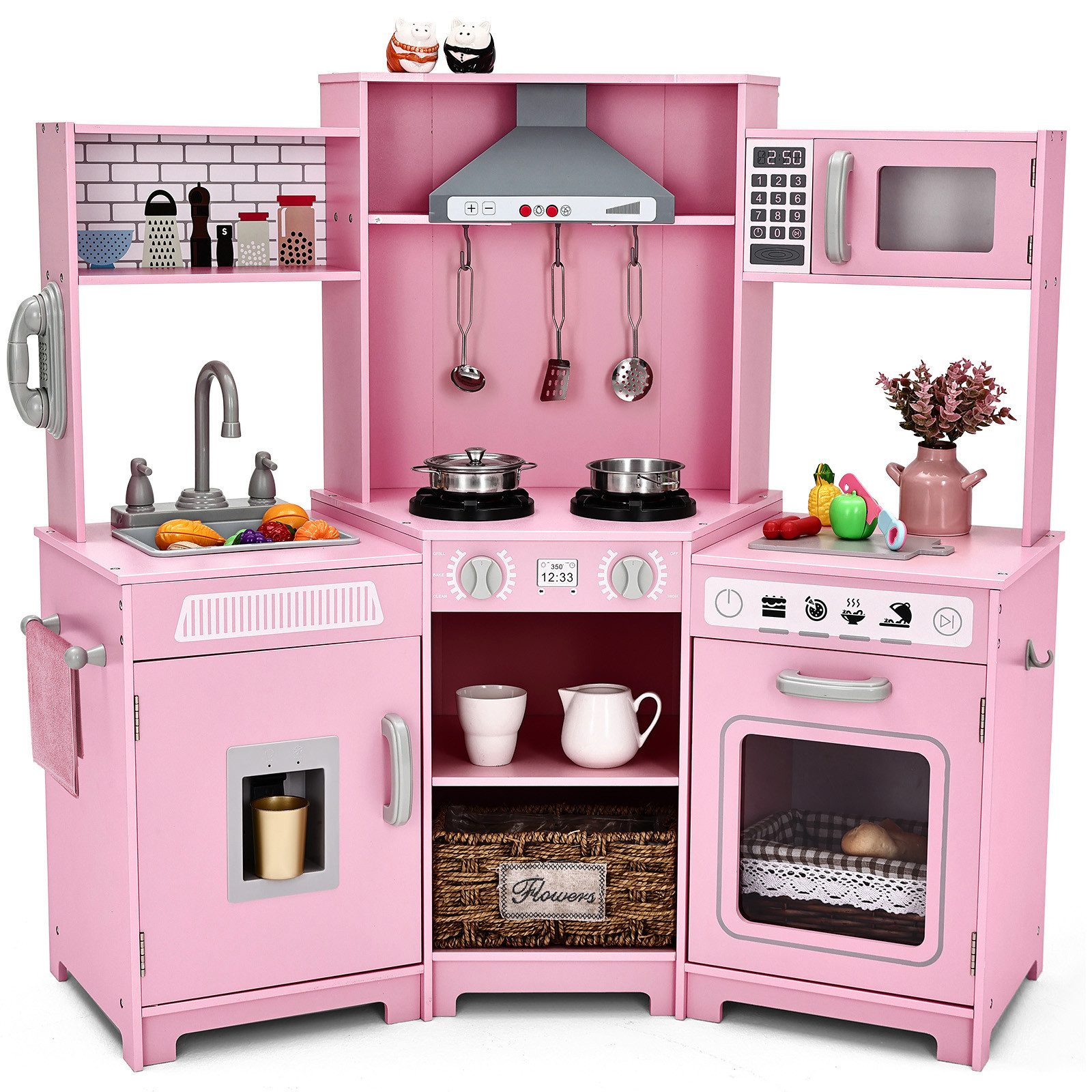JOYLDIAS Spielküche Kinder Spielküche Holz, Ecke Holz Pretend Kinderküche S günstig online kaufen