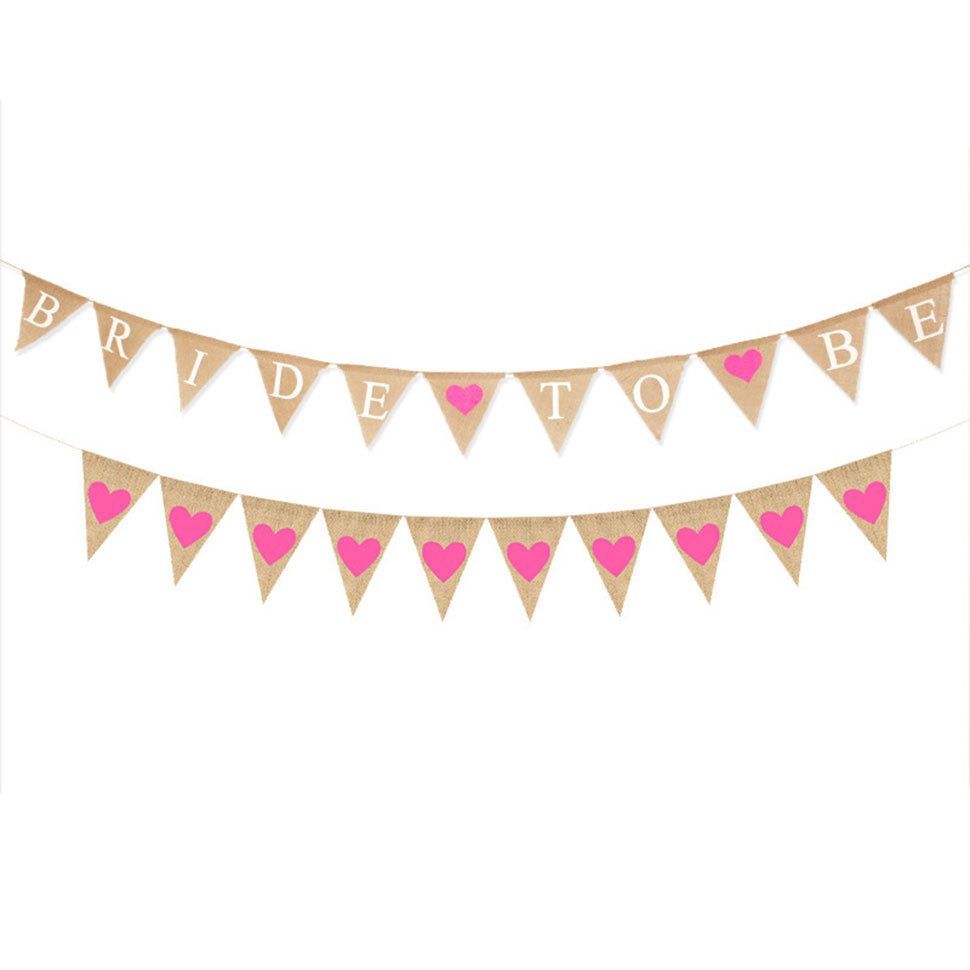 Hängedekoration Braut Herz Wimpel – Boho Hochzeit Banner, Vintage Party Dekoration