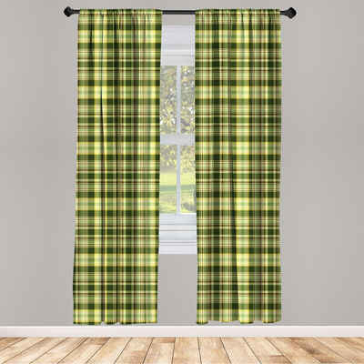 Gardine Vorhang für Wohnzimmer Schlafzimmer Dekor, Abakuhaus, Microfaser, olivgrün Scottish Quilt
