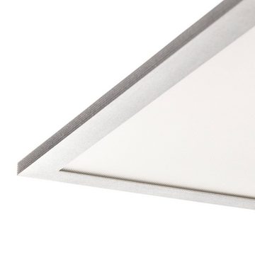 Prios LED Panel Dinvoris, dimmbar, LED-Leuchtmittel fest verbaut, warmweiß, Modern, Kunststoff, Aluminium, weiß, silber, 1 flammig, inkl.