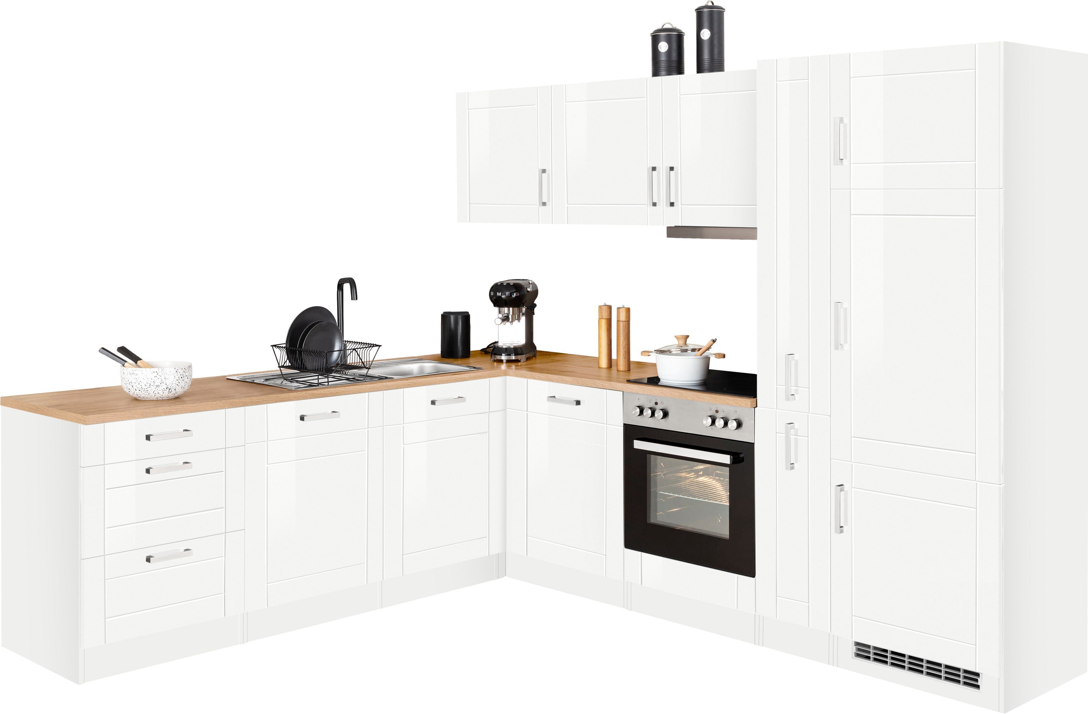 HELD MÖBEL Winkelküche Tinnum, mit E-Geräten, Stellbreite 240/270 cm,  Trendstarkes Design | L-Küchen