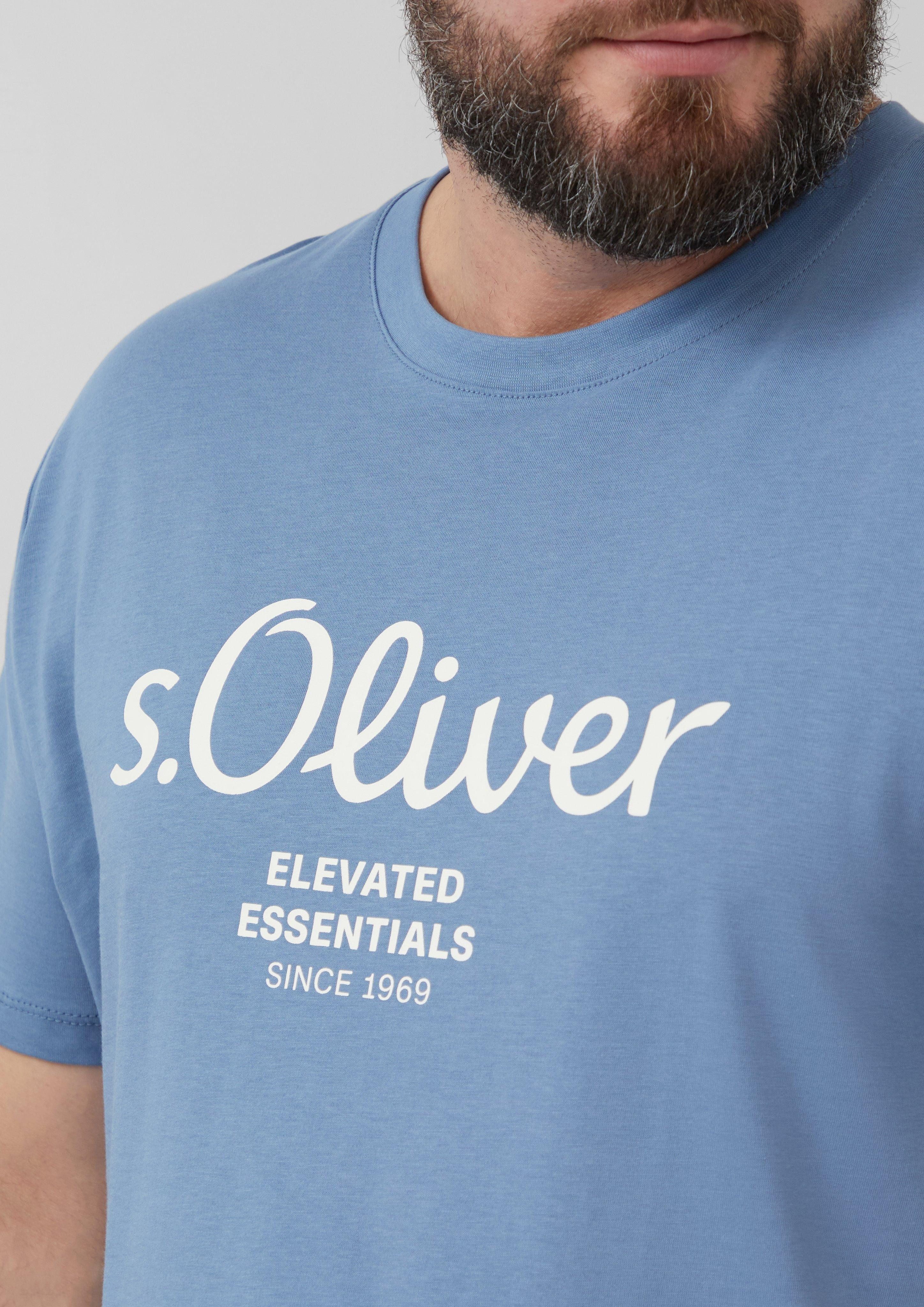s.Oliver Kurzarmshirt Baumwoll-T-Shirt mit Logo-Print günstig online kaufen