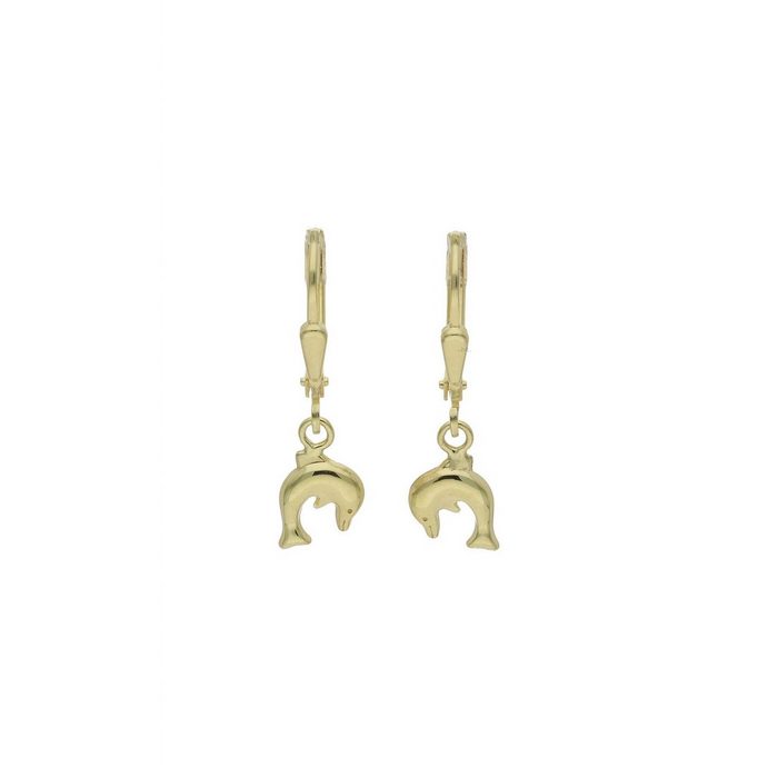 JuwelmaLux Paar Ohrhänger Ohrhänger Gold Delfin Ohrringe 8 0 x 6 2 mm (2-tlg) Mädchen Ohrhänger Gold 333/000 inkl. Schmuckschachtel AN10604