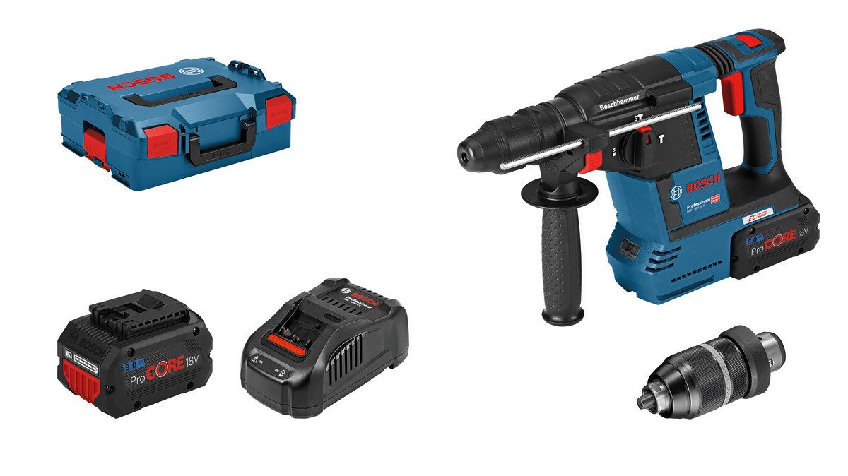 BOSCH Akku-Bohrhammer GBH 18V-26F Akku-Bohrhammer SDS plus inkl. 2x Akku, 18 V V, max. 980 U/min