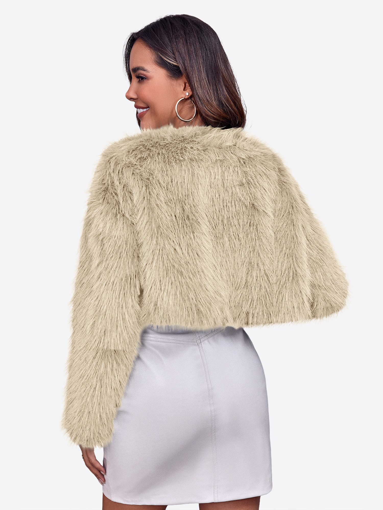 Imily Bela Fellimitatjacke Damen Kunstfell Strickjacke Kurzmantel (Packung, günstig online kaufen