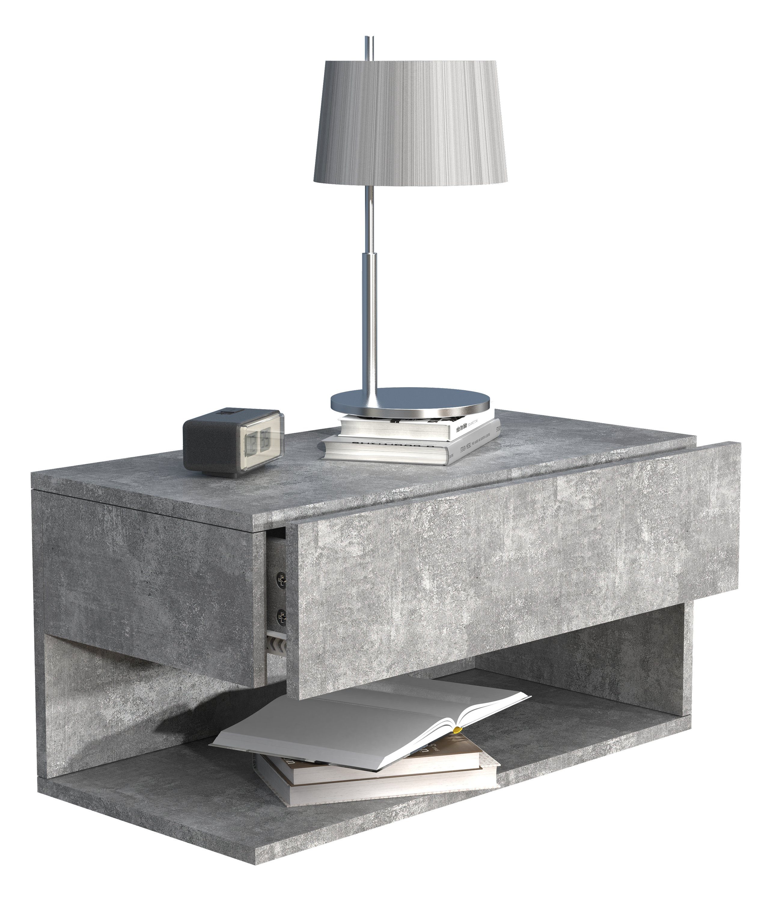 VCM Nachttisch Wandschublade Wand Hänge Nachttisch Usal XL 60cm günstig online kaufen